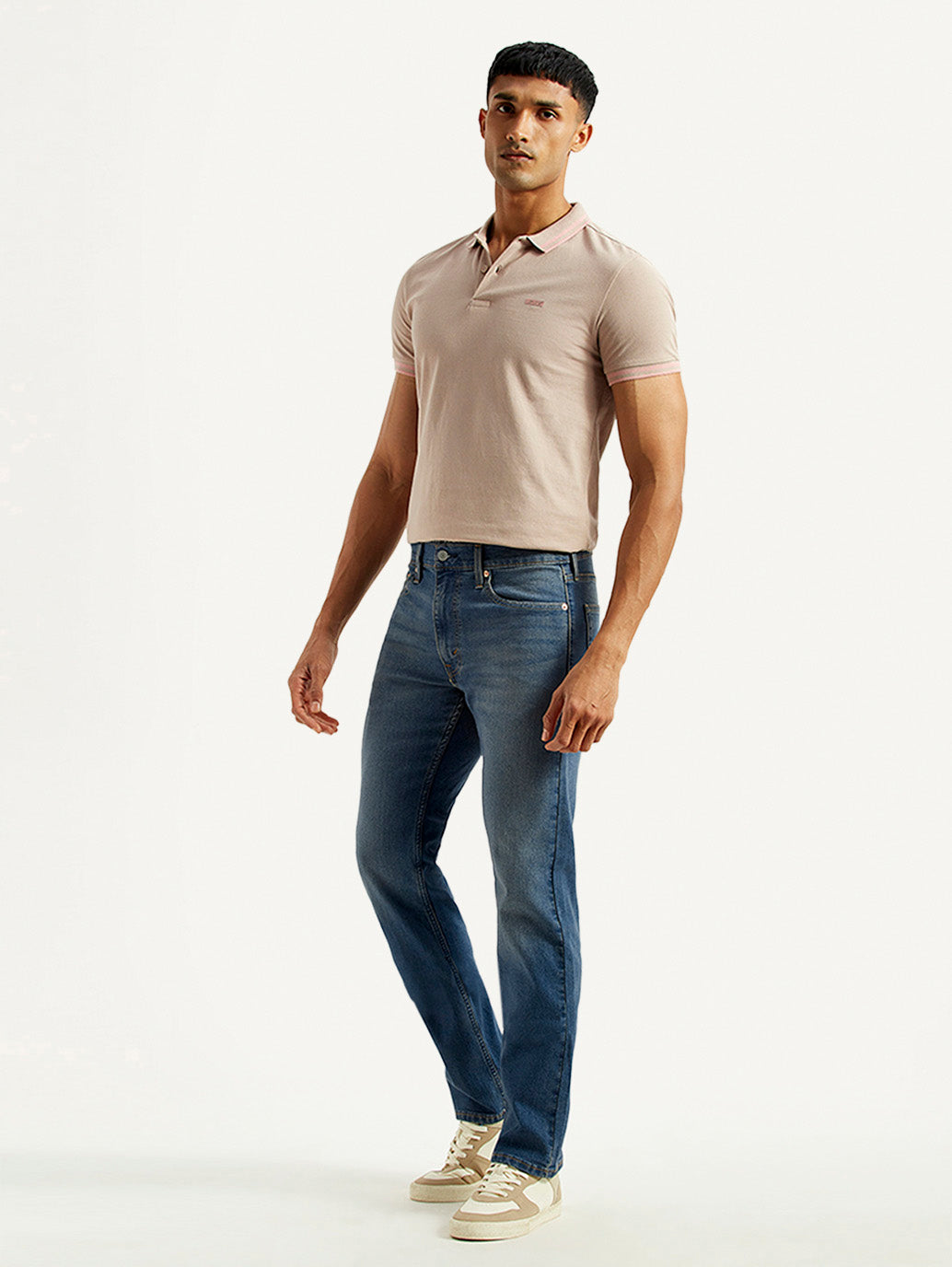 Men's 513 Med Indigo Slim Straight Fit Mid Rise Jeans - Side View