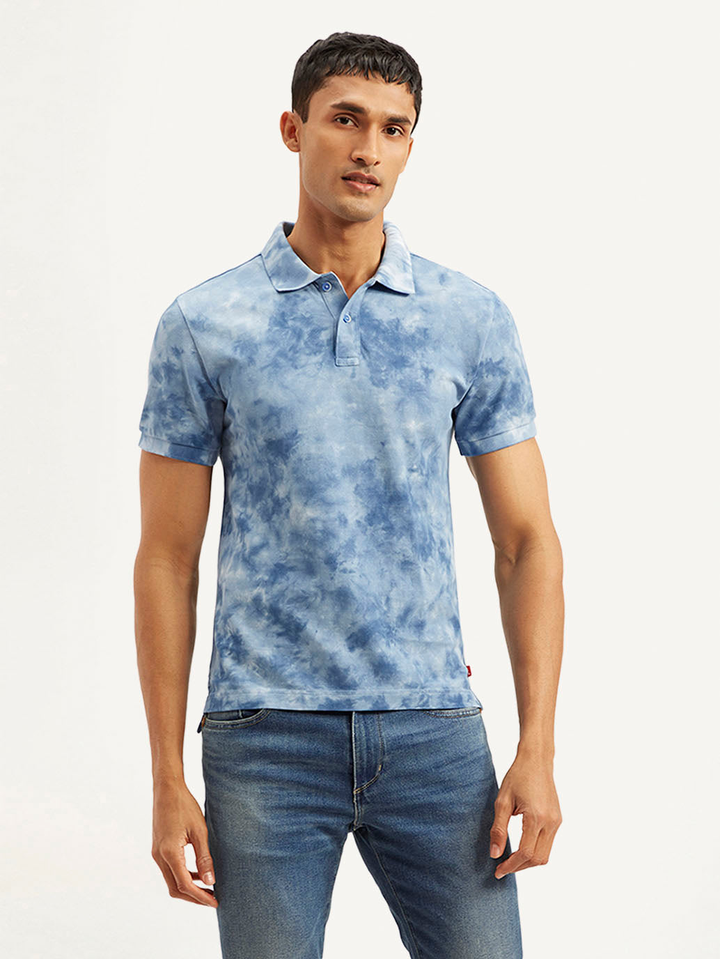 Men's Abstract Dyed Slim Fit Polo T-shirt - 40fdce0e-92b0-4482-9493-3bb14bf2f210 View