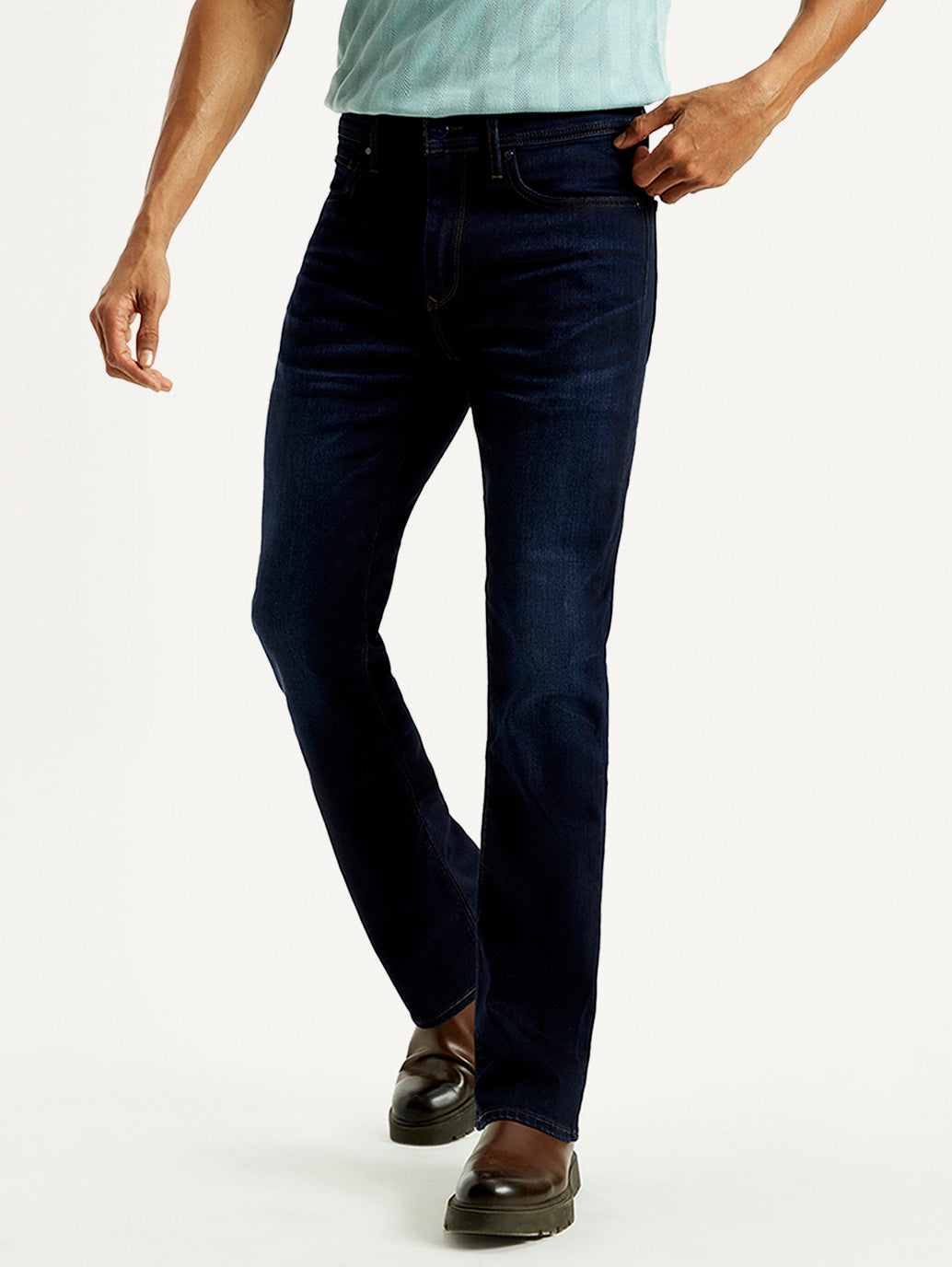 Men's 527 Med Indigo Bootcut Fit Mid Rise Jeans - Front View