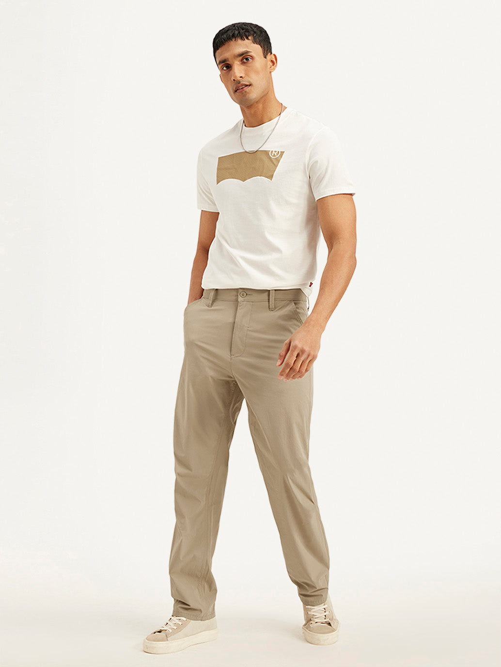 Men's Beige Loose Fit Chino Cargos - 01c54258-bfea-432c-8f27-e278fe324376 View