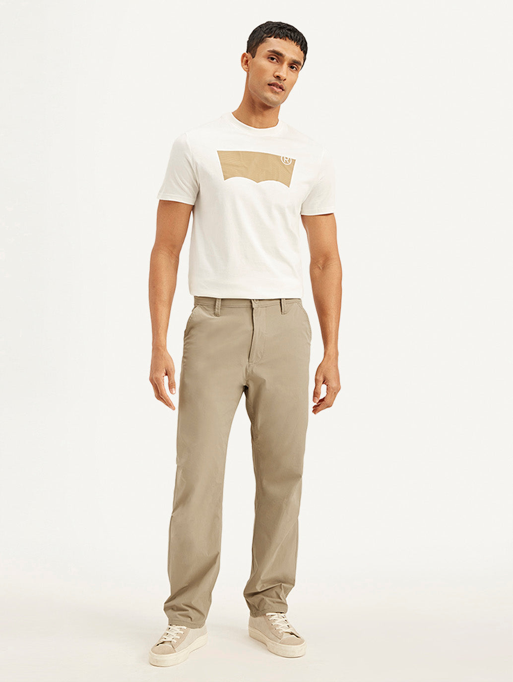 Men's Beige Loose Fit Chino Cargos - f32e037e-fb5f-4b0c-8d88-ef5e532a7dfd View