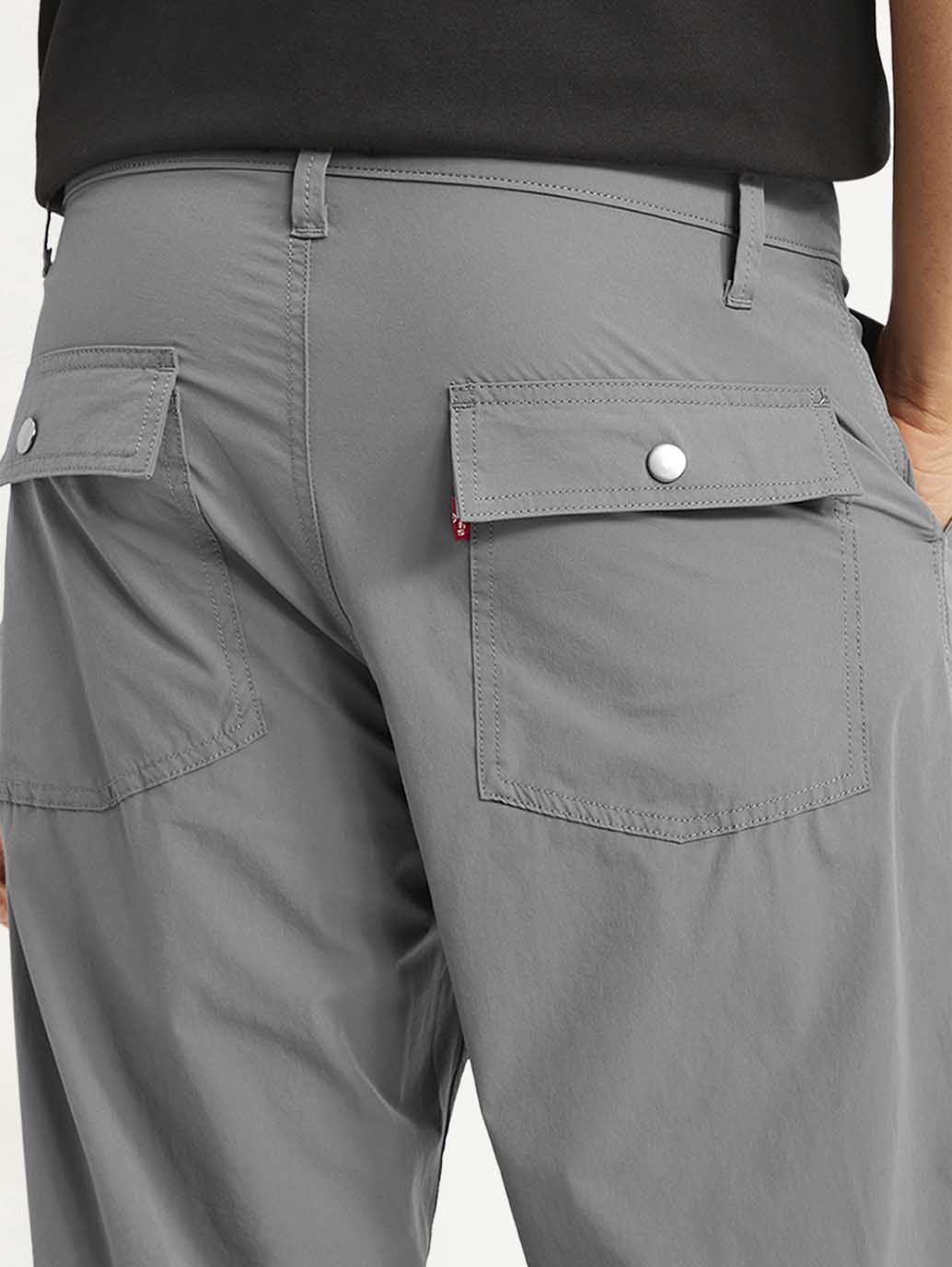 Men's Grey Loose Fit Chino Cargos - 5b1351bf-488d-4547-8e73-265557875c89 View