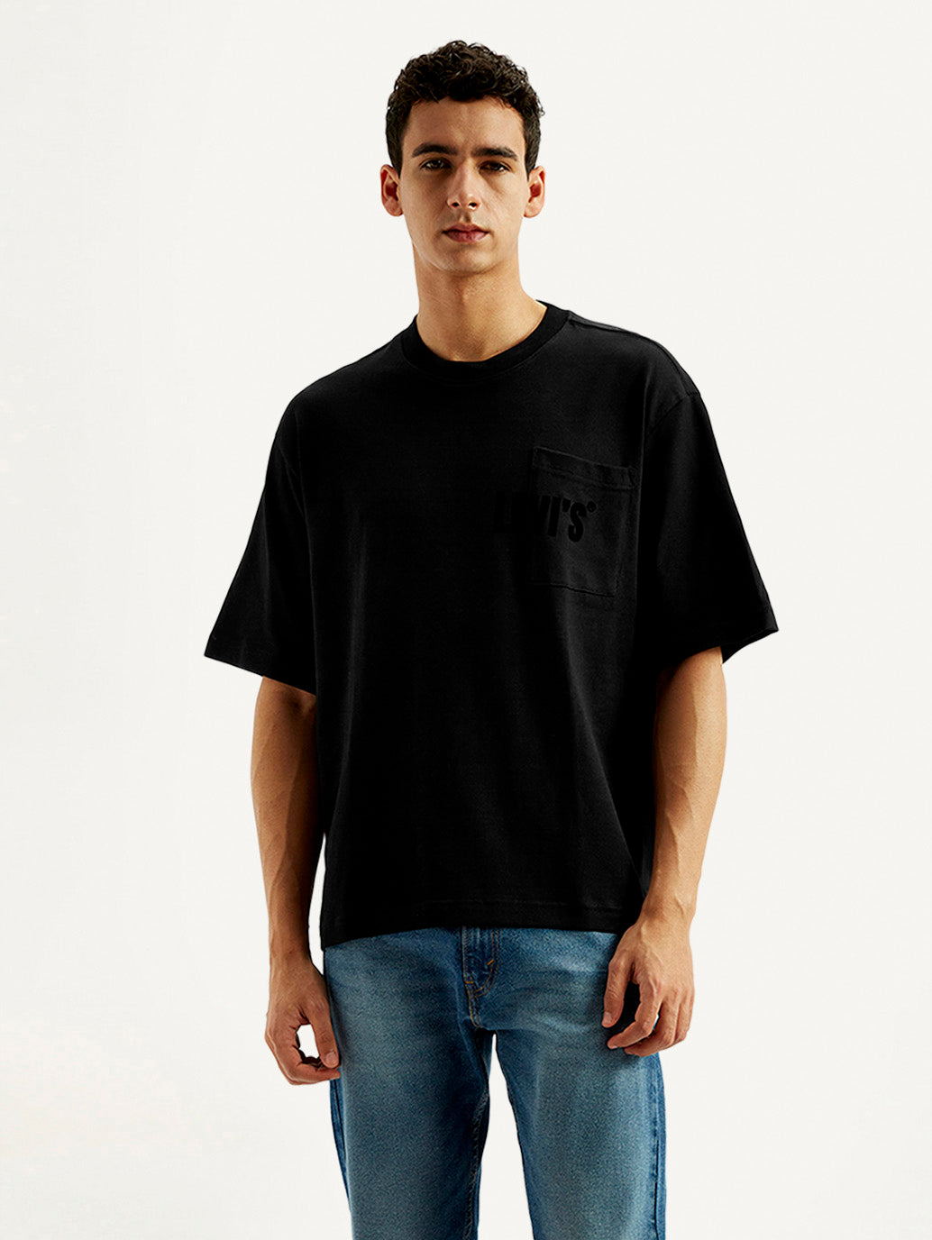 Men's Solid Loose Fit T-shirt - Front View