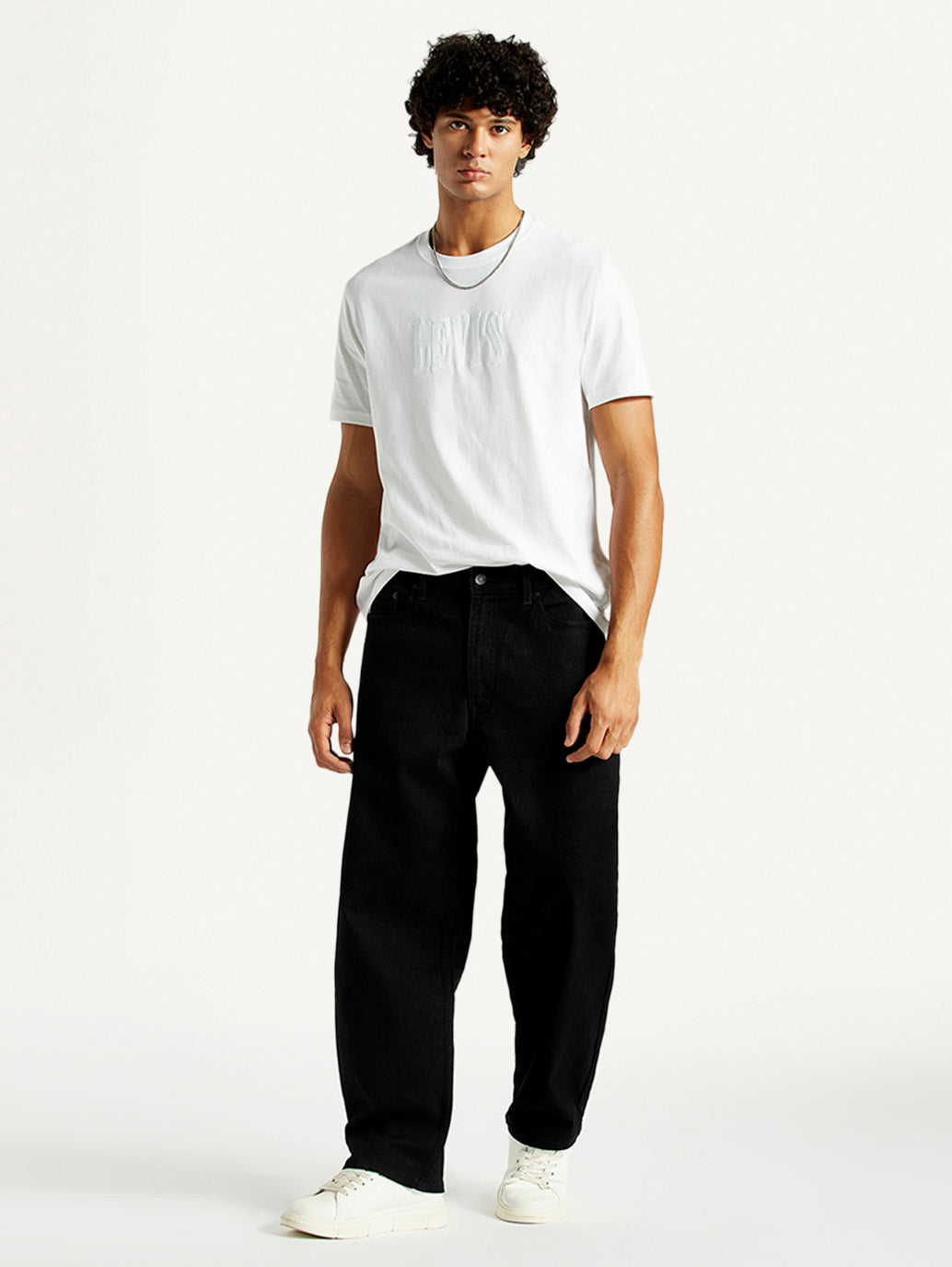 Men's 578 Black Loose Fit Mid Rise Jeans - Styleshot View