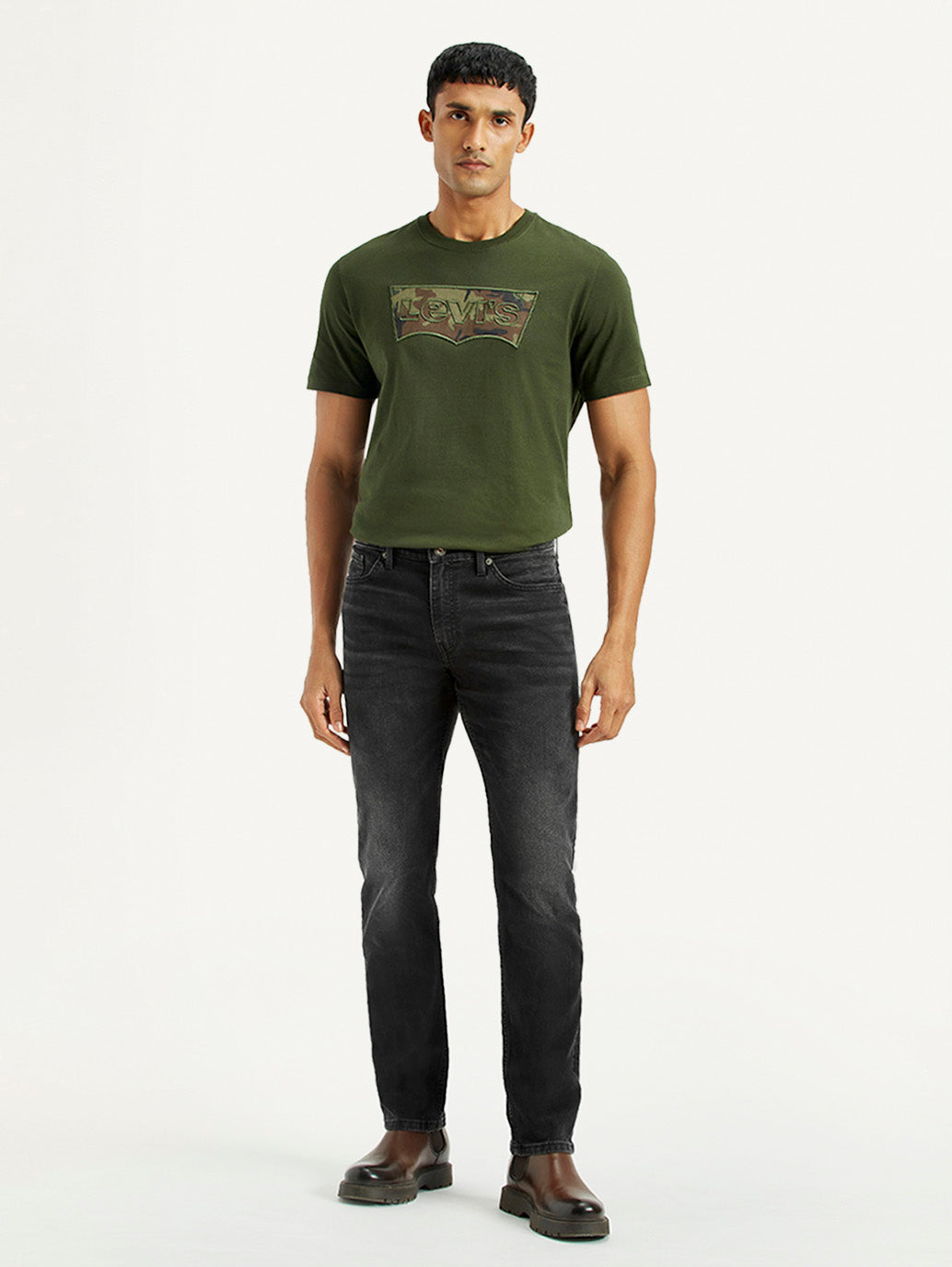 Men's 511 Black Slim Fit Mid Rise Jeans - Front View