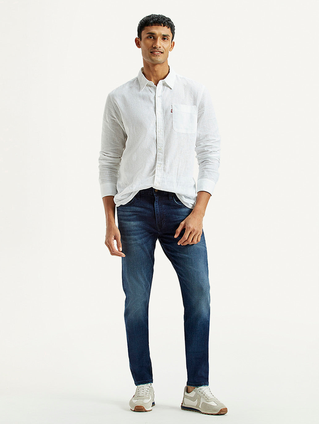 Men's 512 Dark Indigo Slim Tapered Fit Mid Rise Jeans - Styleshot View
