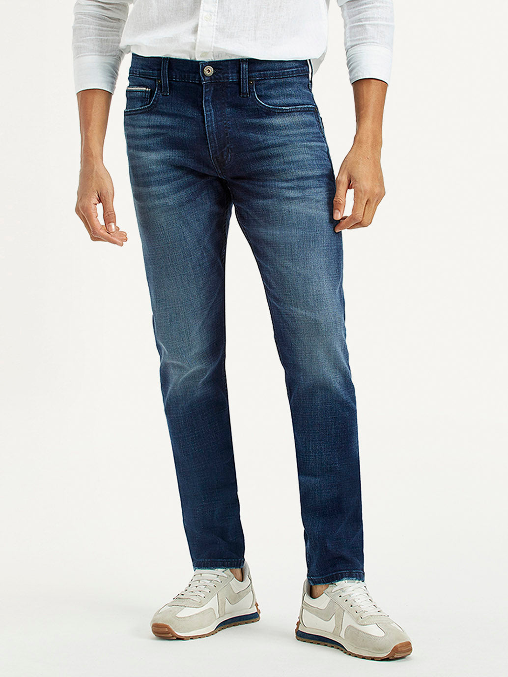 Men's 512 Dark Indigo Slim Tapered Fit Mid Rise Jeans - Front View