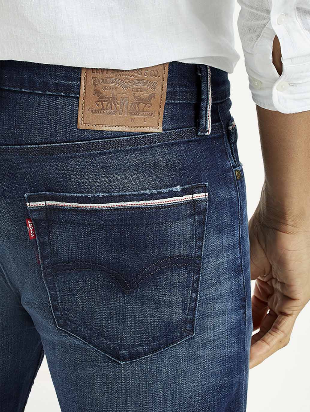 Men's 512 Dark Indigo Slim Tapered Fit Mid Rise Jeans - Detail View
