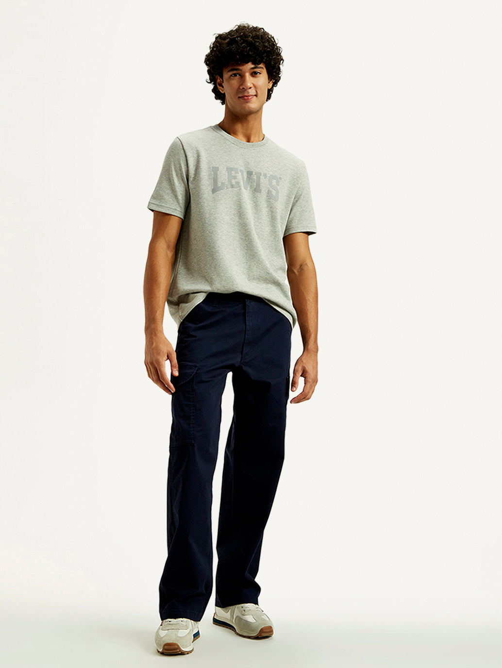Men's 511 Blue Slim Fit Mid Rise Cargo Trousers - Styleshot View