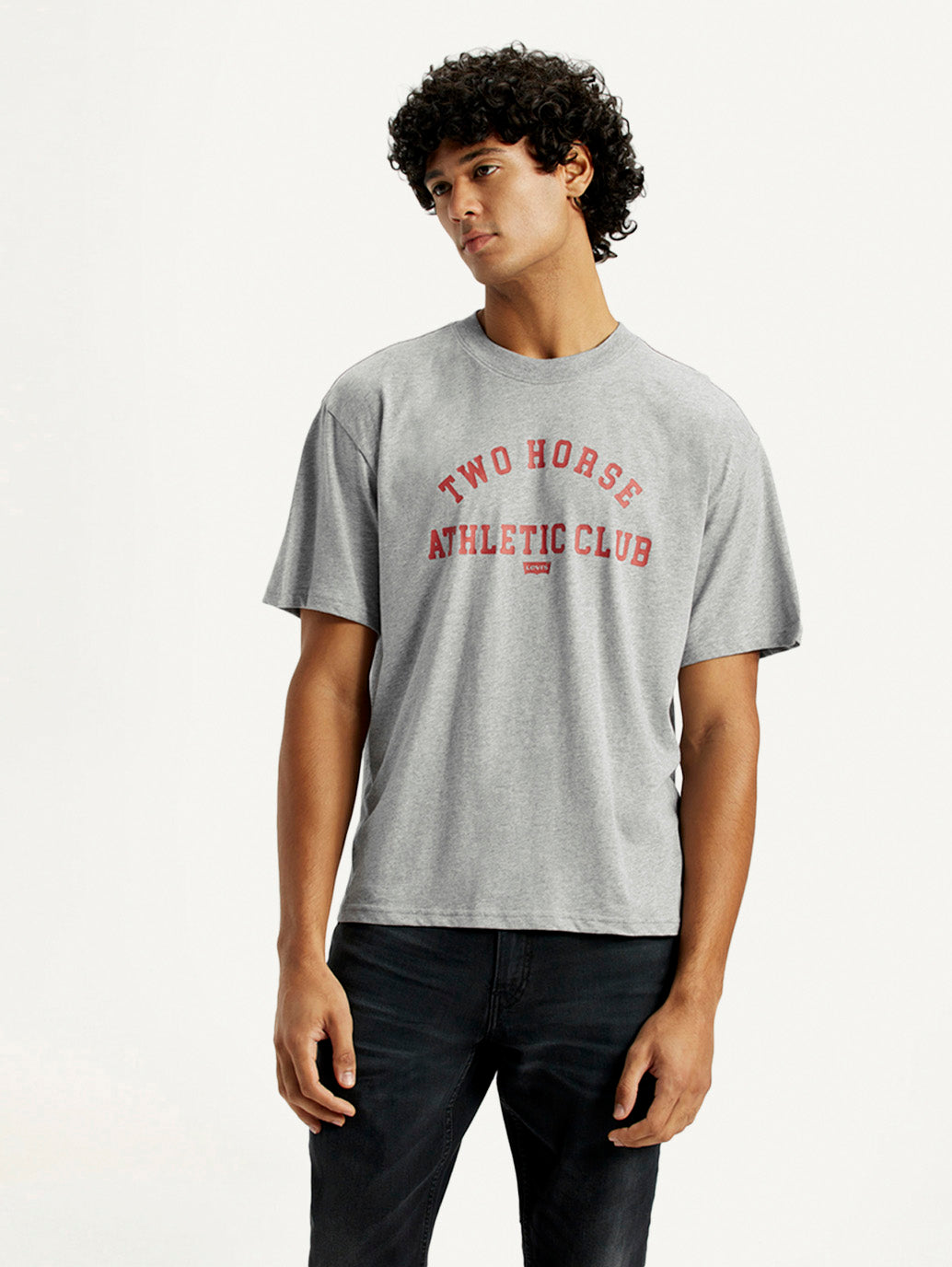 Men's Typography Boxy Fit T-Shirt - Front View