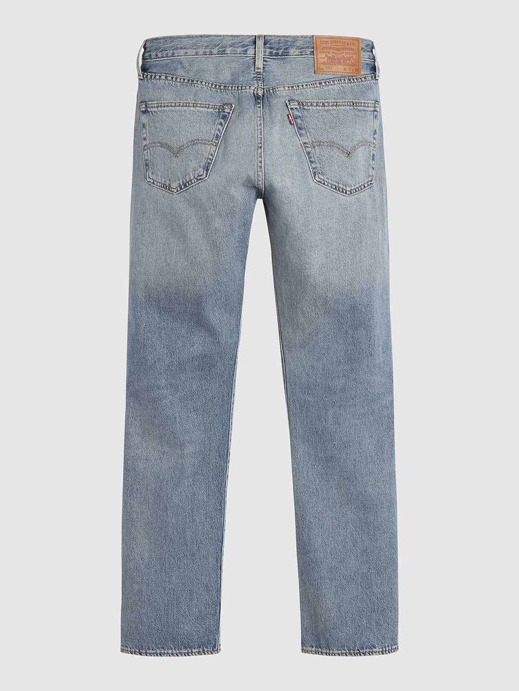 Men's 501 Blue Straight Fit Mid Rise Jeans - Back View