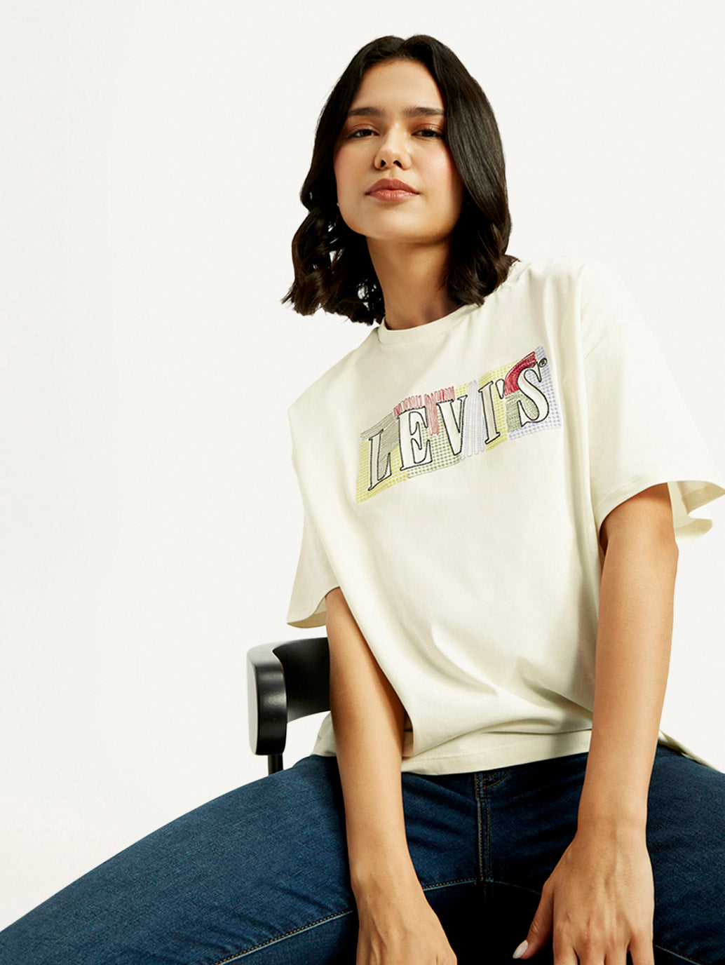 Women's Brand Logo Relaxed Fit T-shirt - Elevated View