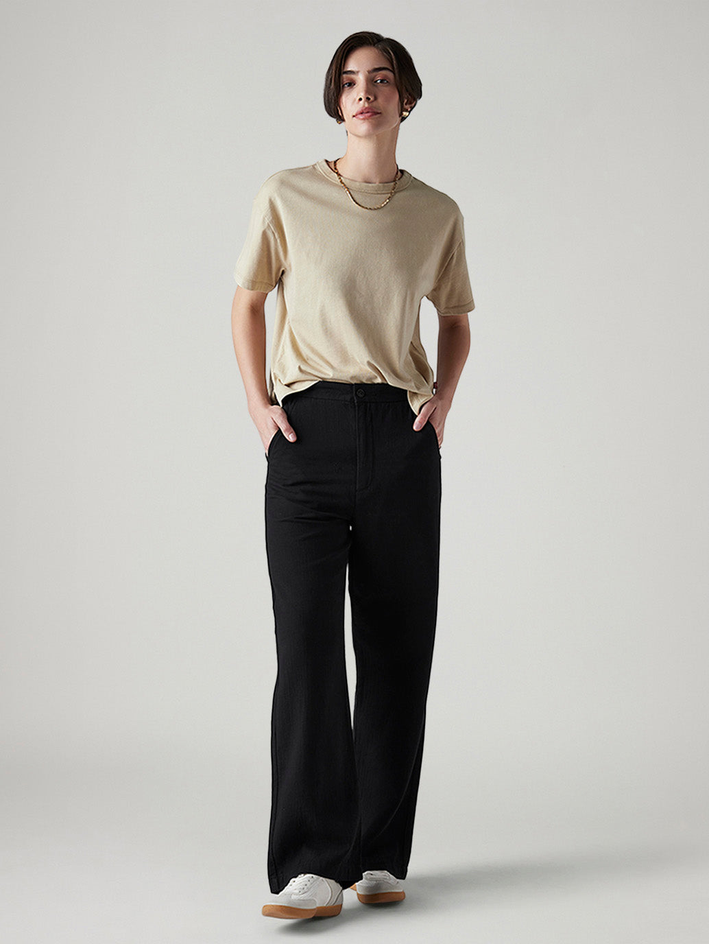 Women's Black Loose Fit High Rise Cargos