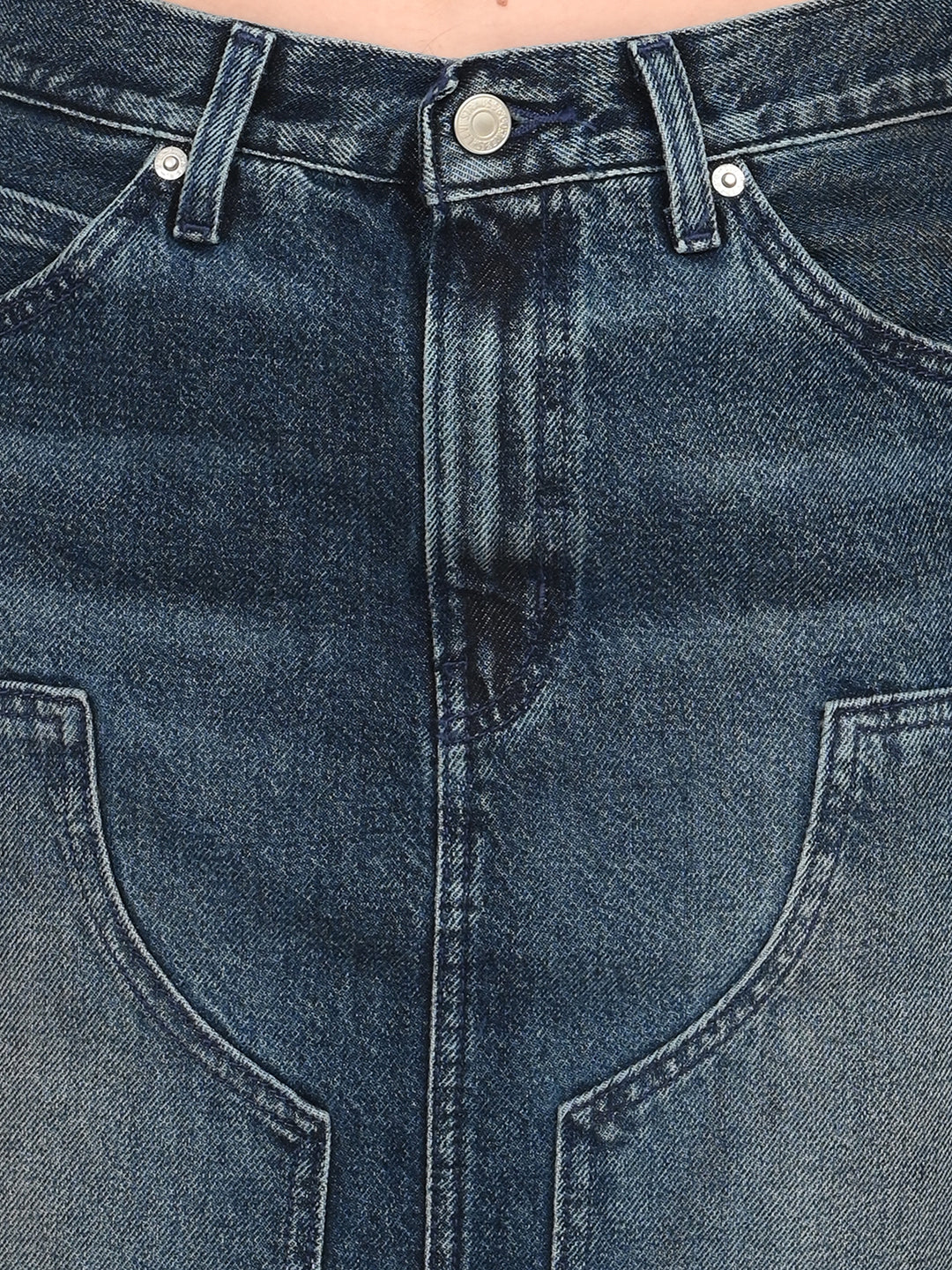Women's Mid Rise Blue Regular Fit Skirt - detail View
