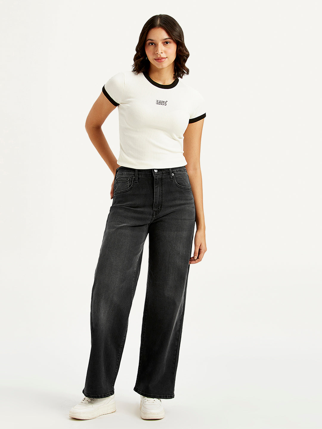 Women's Charcoal Grey Mile High Wide Leg Fit High Rise Jeans - 030c7046063171bf08257f4442e8ef8b View