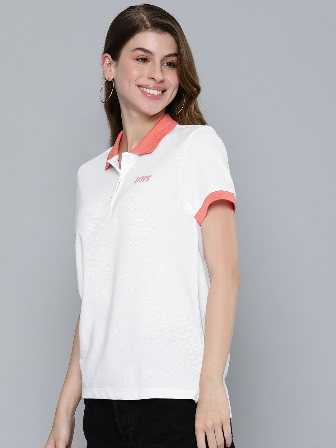 Women's Solid Polo T-shirt - 0aea43f7a2ec02aeea4ff2dda78cb515 View