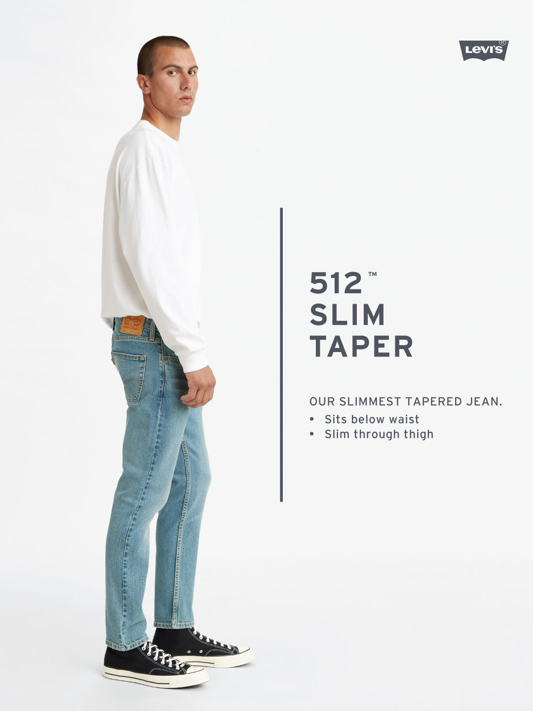 Men's 512 Indigo Slim Tapered Fit Mid Rise Jeans - 0dd37b2d-d200-46f2-bbd0-a8f15c8bf6e2 View