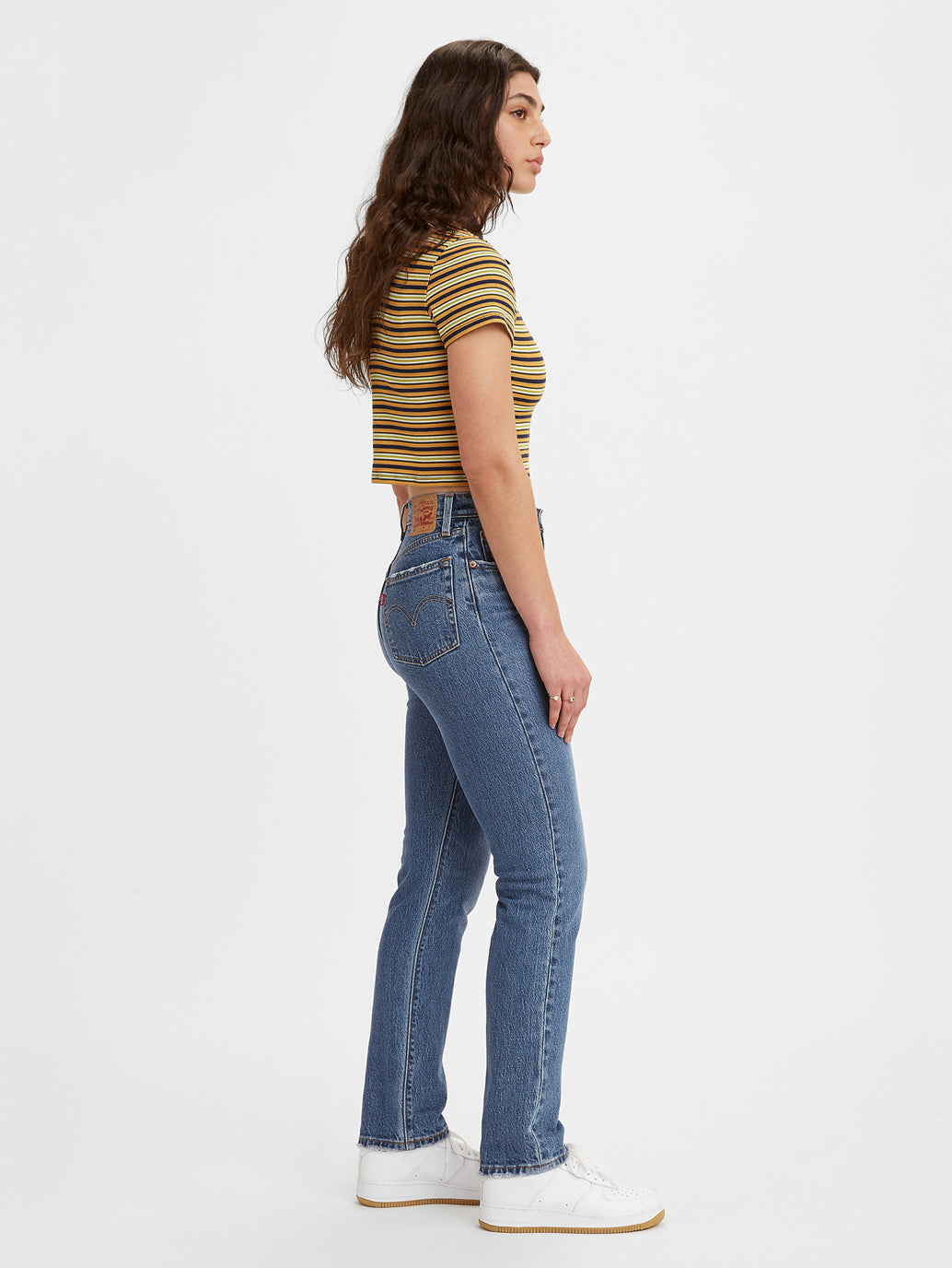 Women's 501 Blue Straight Fit High Rise Jeans - 91c6f17e-96dc-458f-9b22-d8b6513cd3d3 View