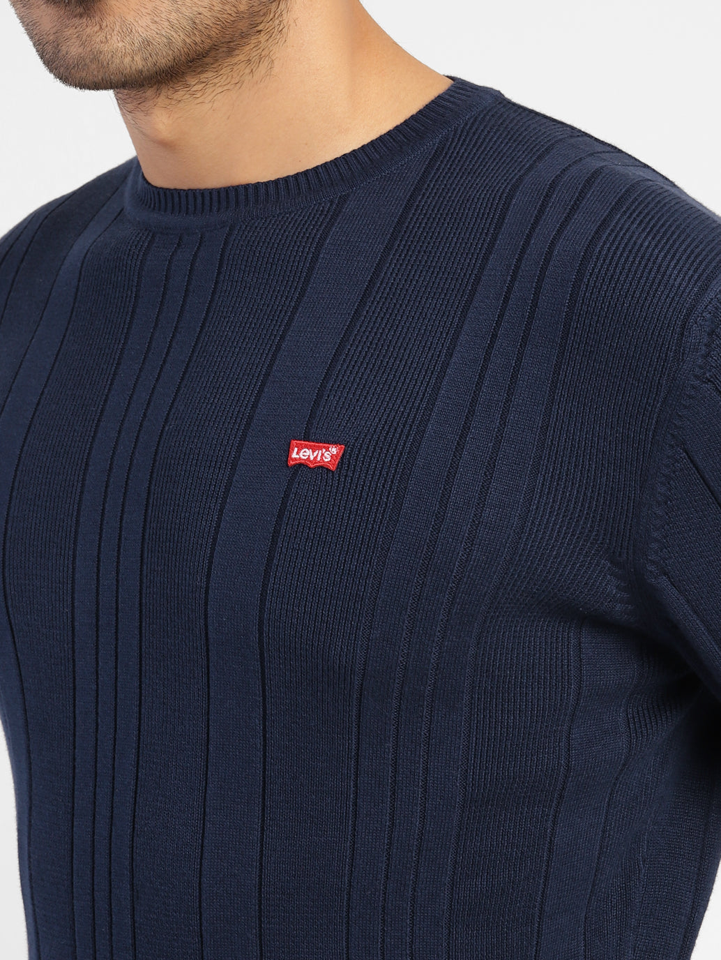 Men's Self Design Round Neck Sweater - 02470c64-145a-4b06-a4e5-bf333fae071c View