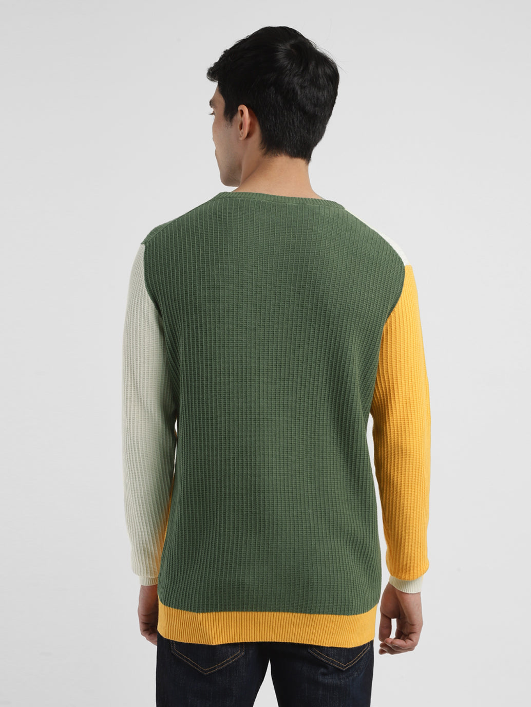 Men's Colorblock Crew Neck Sweater - 264c0805-7093-4939-9906-319f9c16a34d View