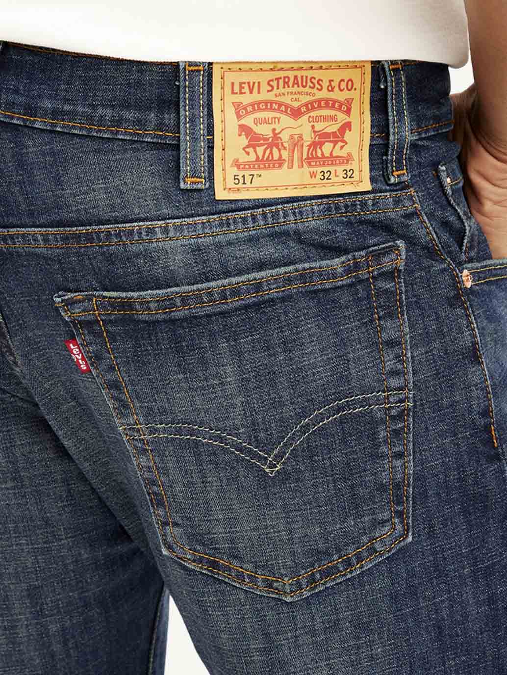 Men's 517 Dark Blue Bootcut Fit Mid Rise Jeans - Detail View