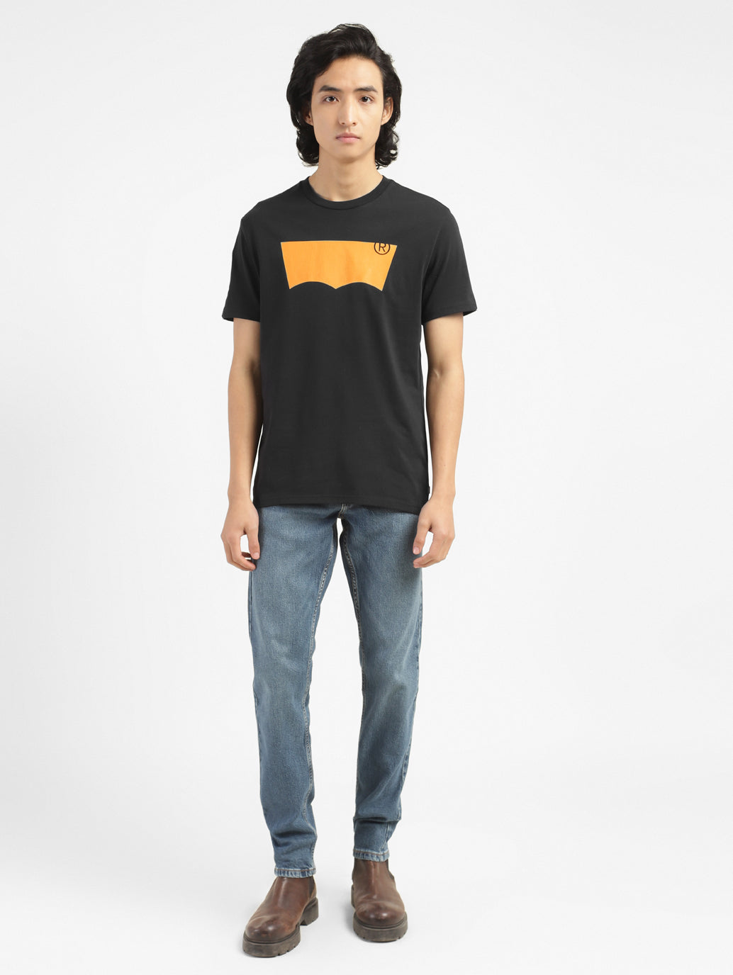 Men's Brand Logo Crew Neck T-shirt Black - 943a51a9-c337-40f0-b43e-7a5c49b7fd66 View