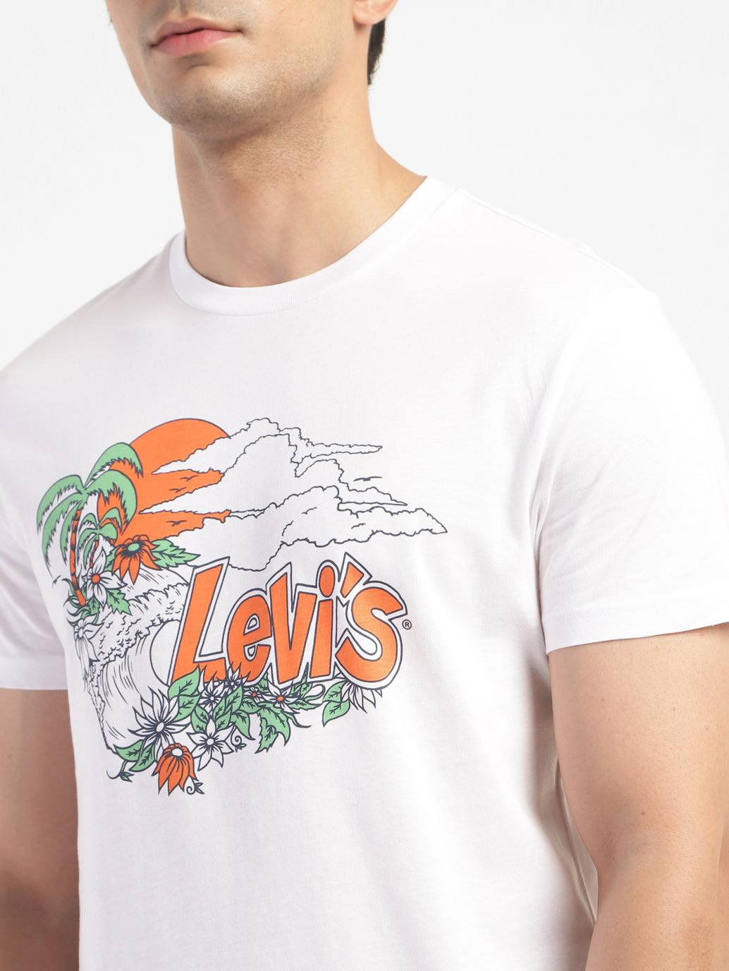 Men's Graphic Print Regular Fit T-shirt White - 914a3efb-36ca-4ba7-82be-c06e3655c2e4 View