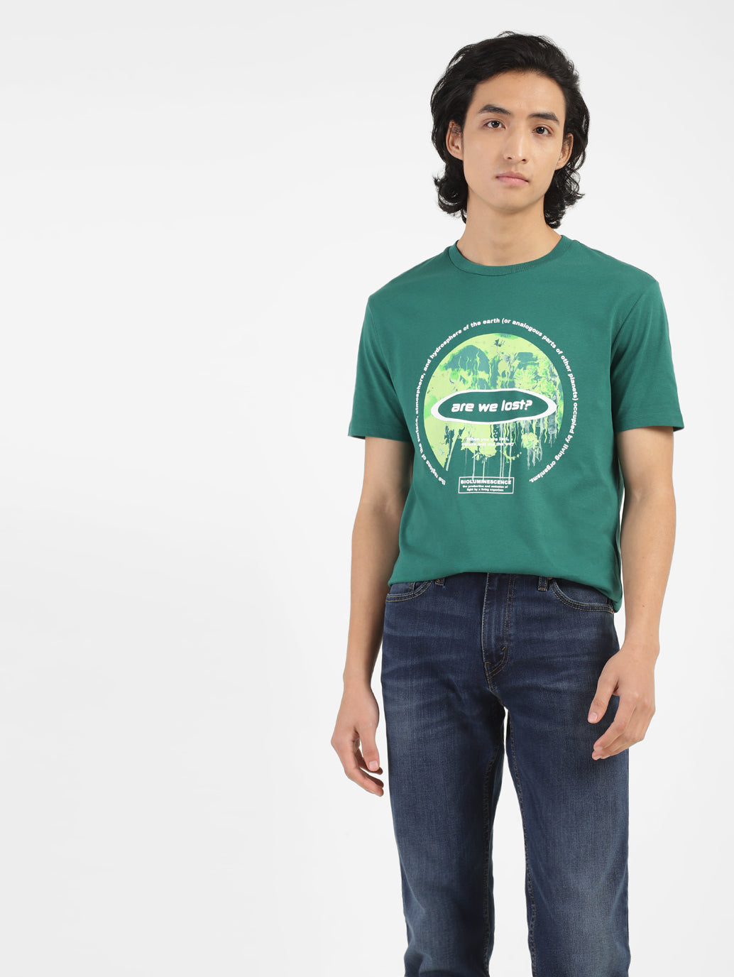 Men's Green Crew Neck T-Shirt - 40c8ec55-a5c9-4f77-a7b0-fe48620cd417 View