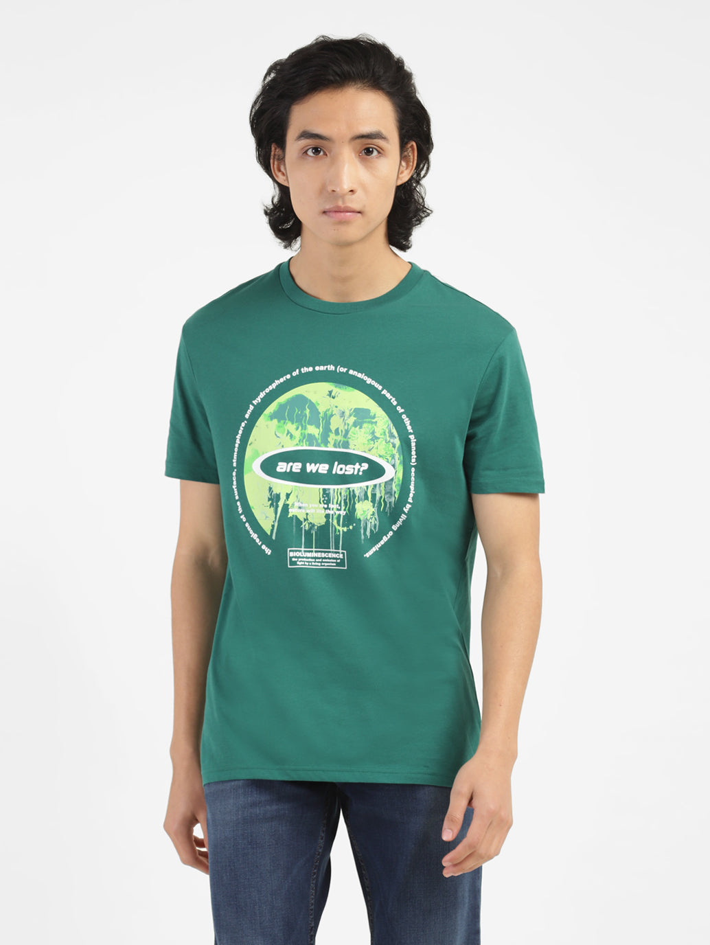 Men's Green Crew Neck T-Shirt - 7b299ded-39a4-4e26-9f9b-59ef614a4623 View