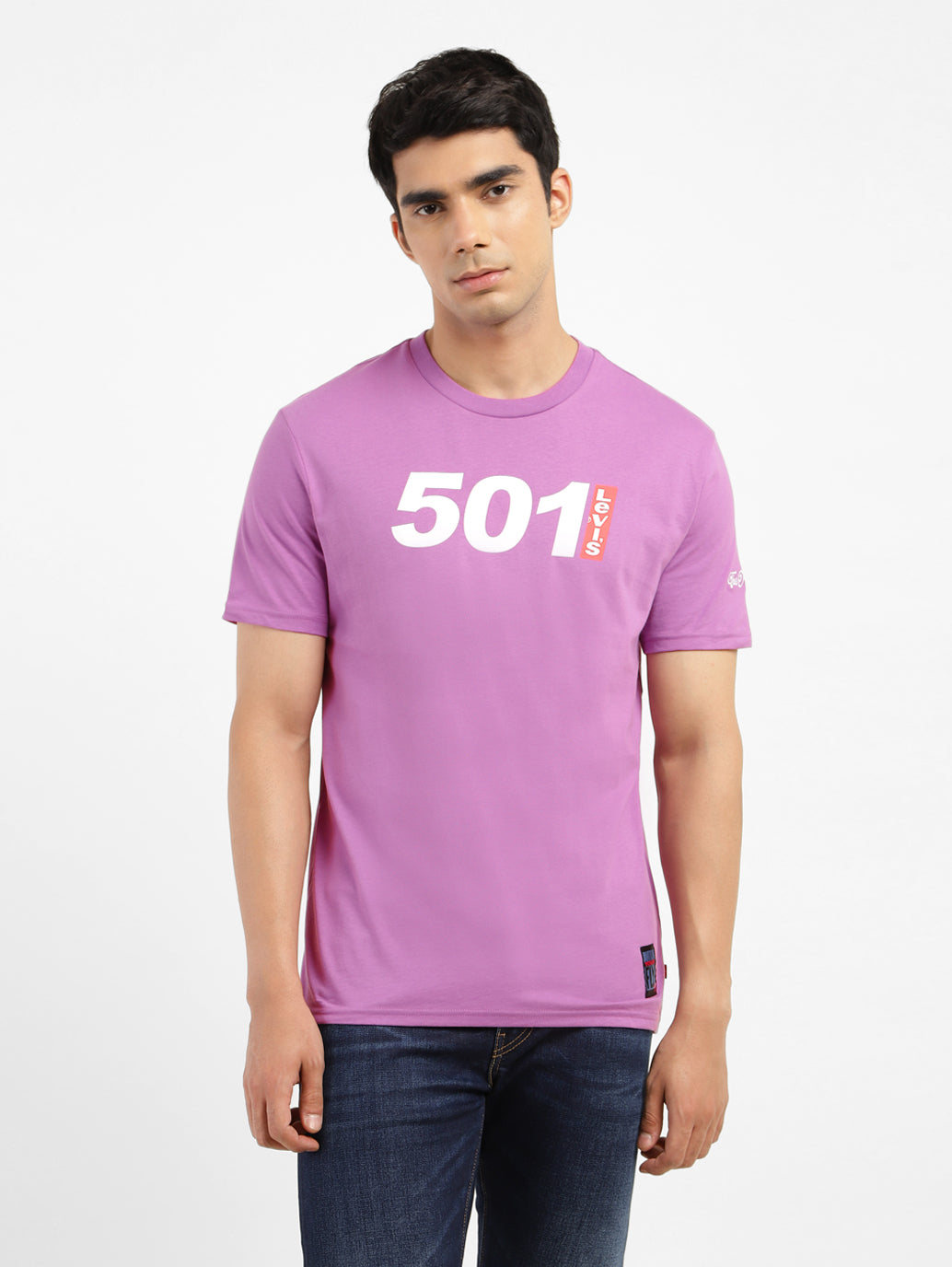 Men's Printed Slim Fit T-shirt Purple - 3b537ffe-a6cb-430d-b9ff-1f7d44f0bc04 View