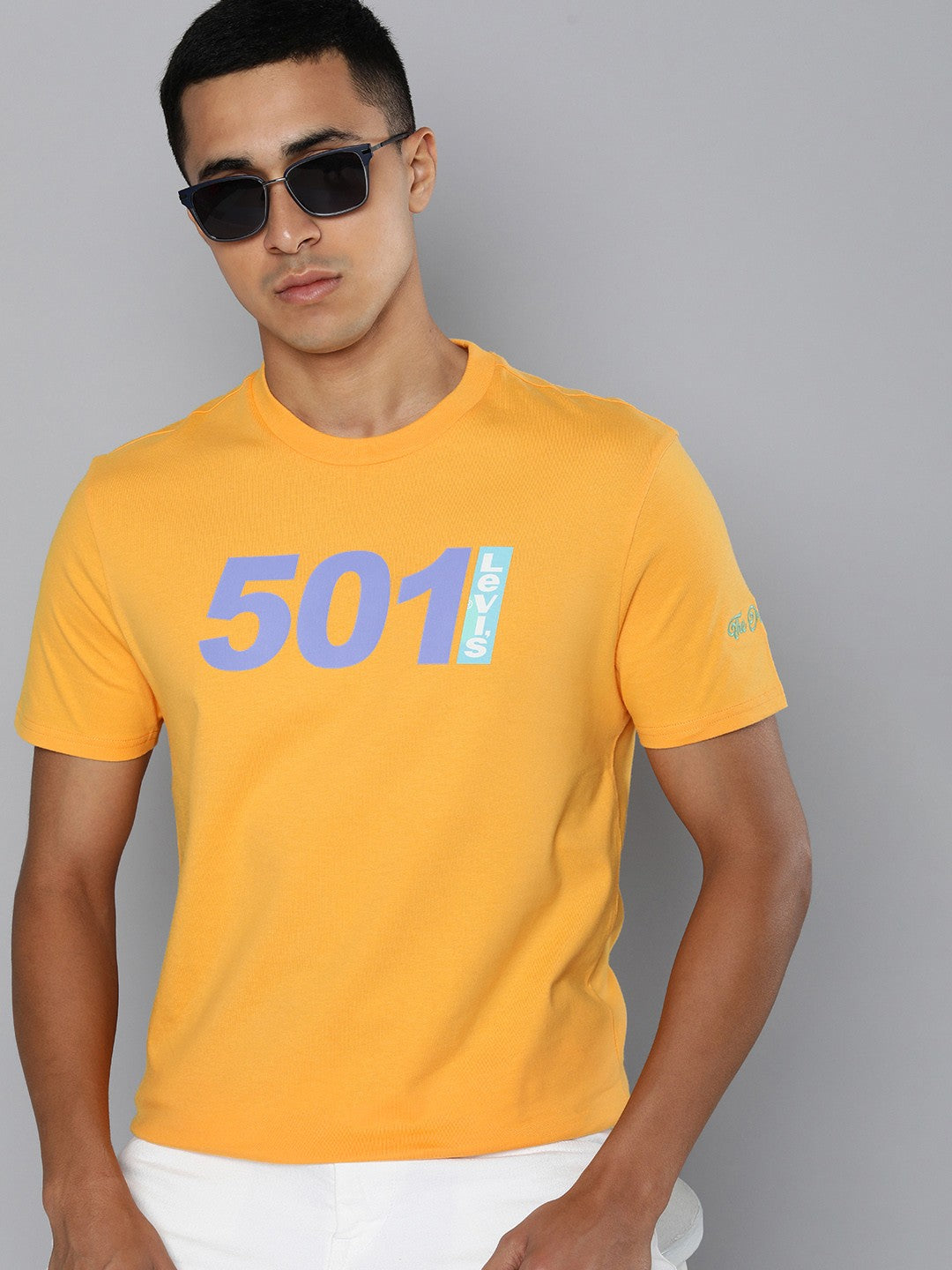 Men's Graphic Print Round Neck T-shirt - Front View
