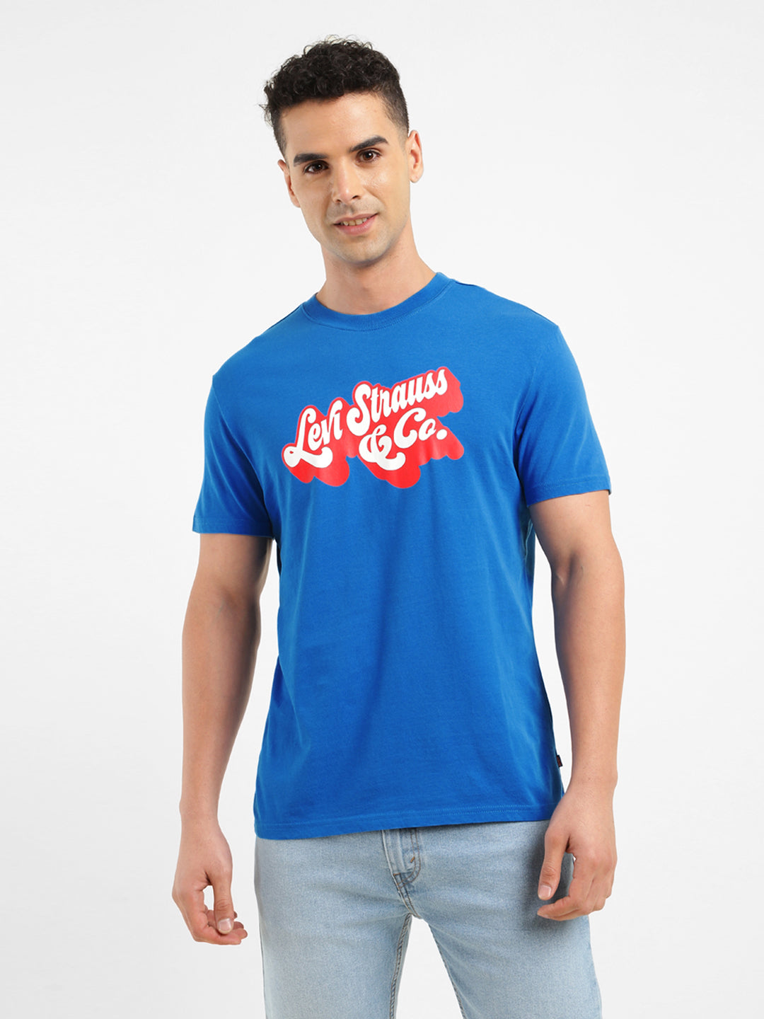 Men's Brand Logo Crew Neck T-Shirt - Front View