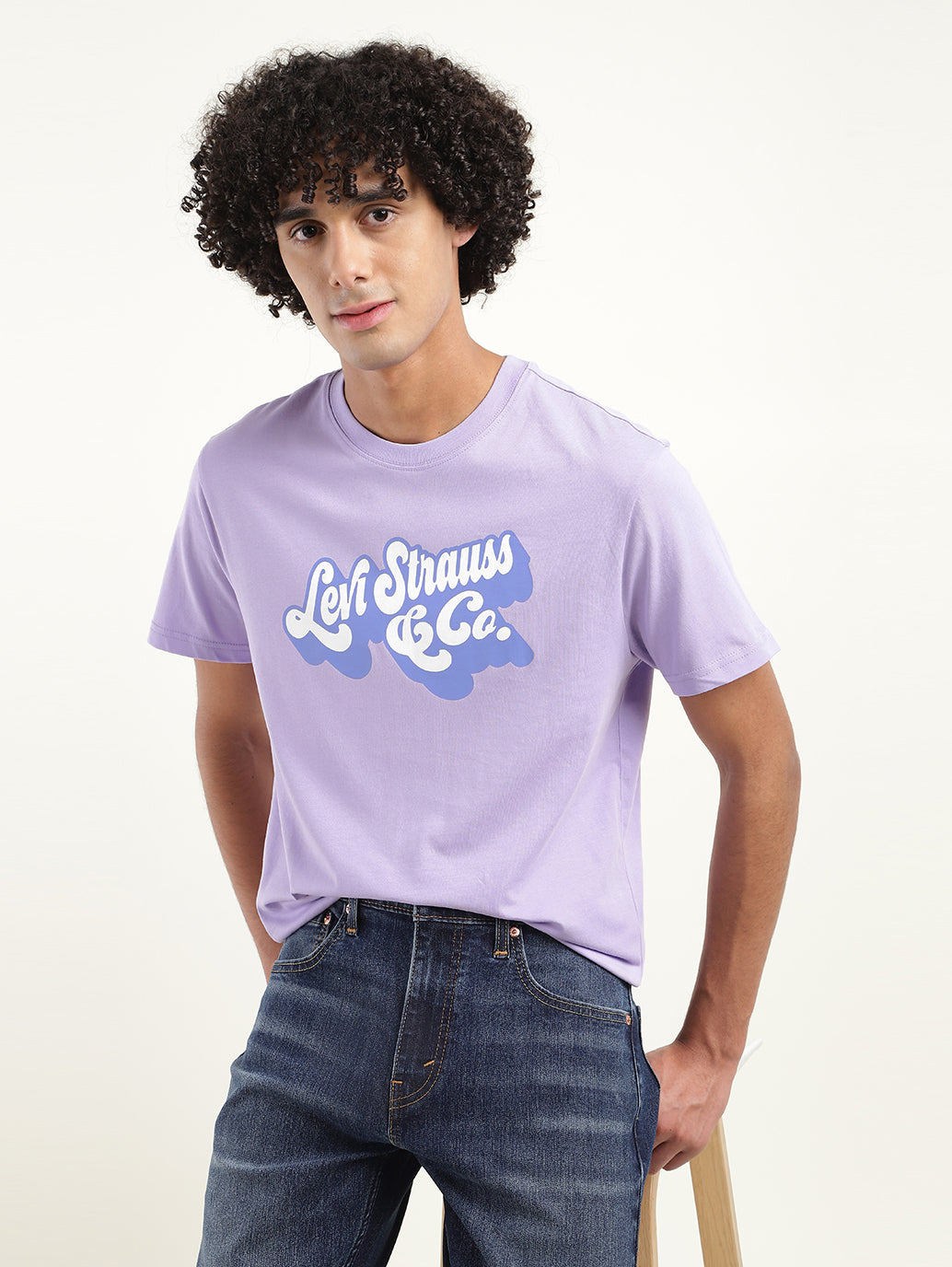 Men's Brand Logo Crew Neck T-Shirt - shot View