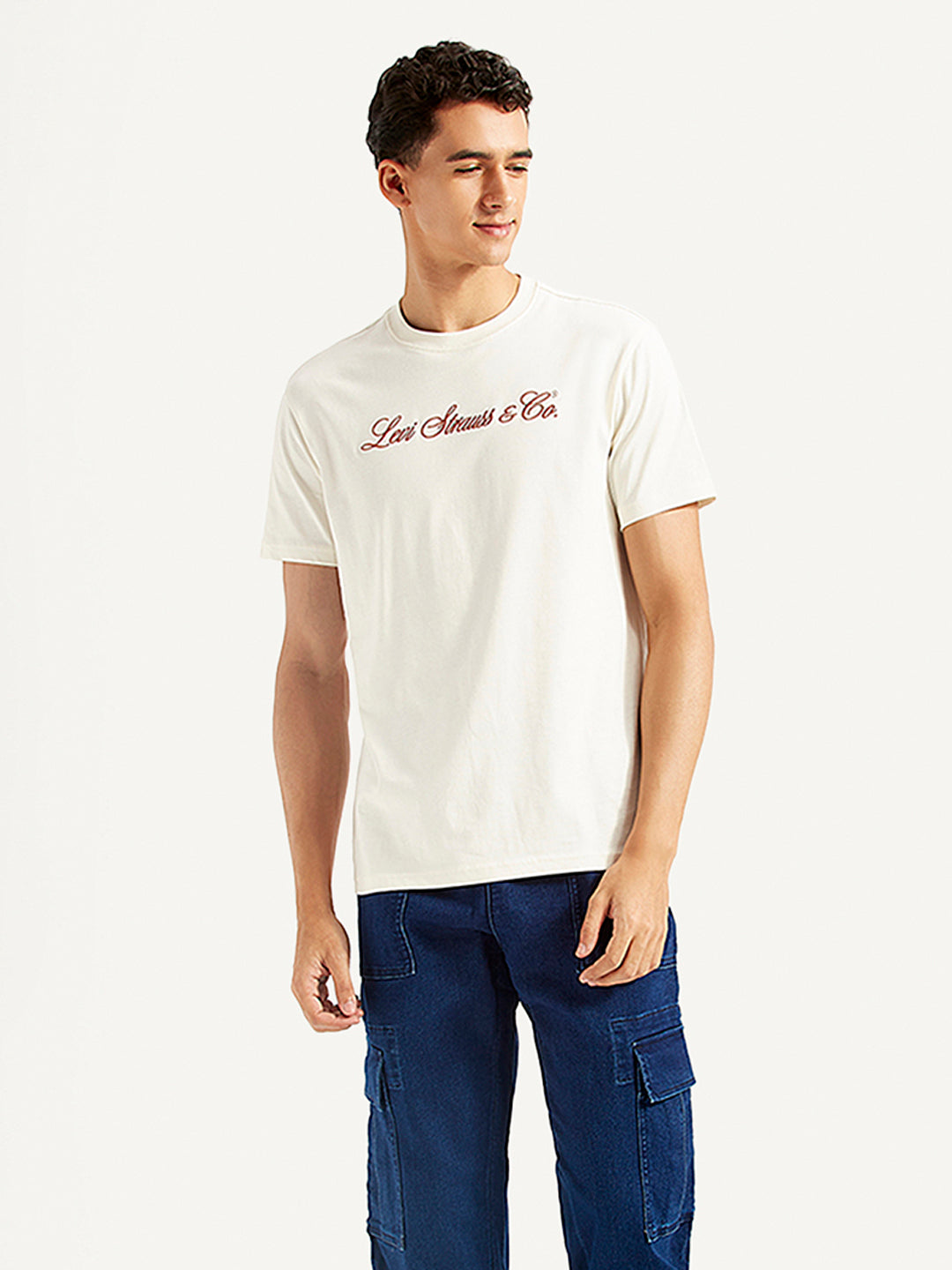Men's Typographic Print Slim Fit T-shirt - Styleshot View