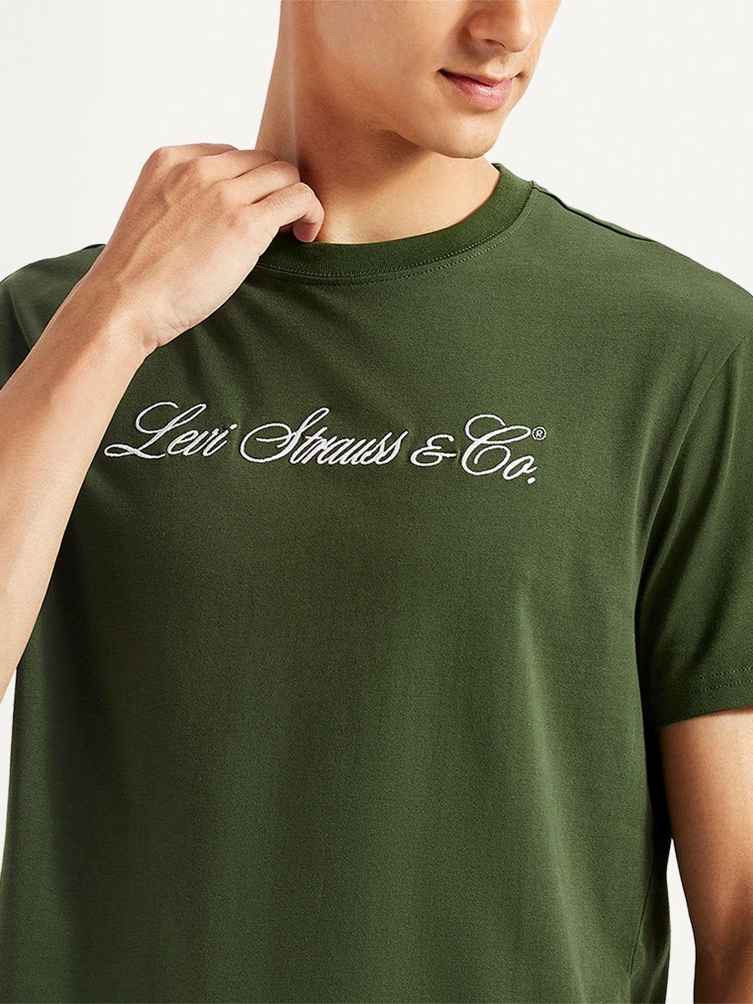 Men's Typographic Print Slim Fit T-shirt - Detail View