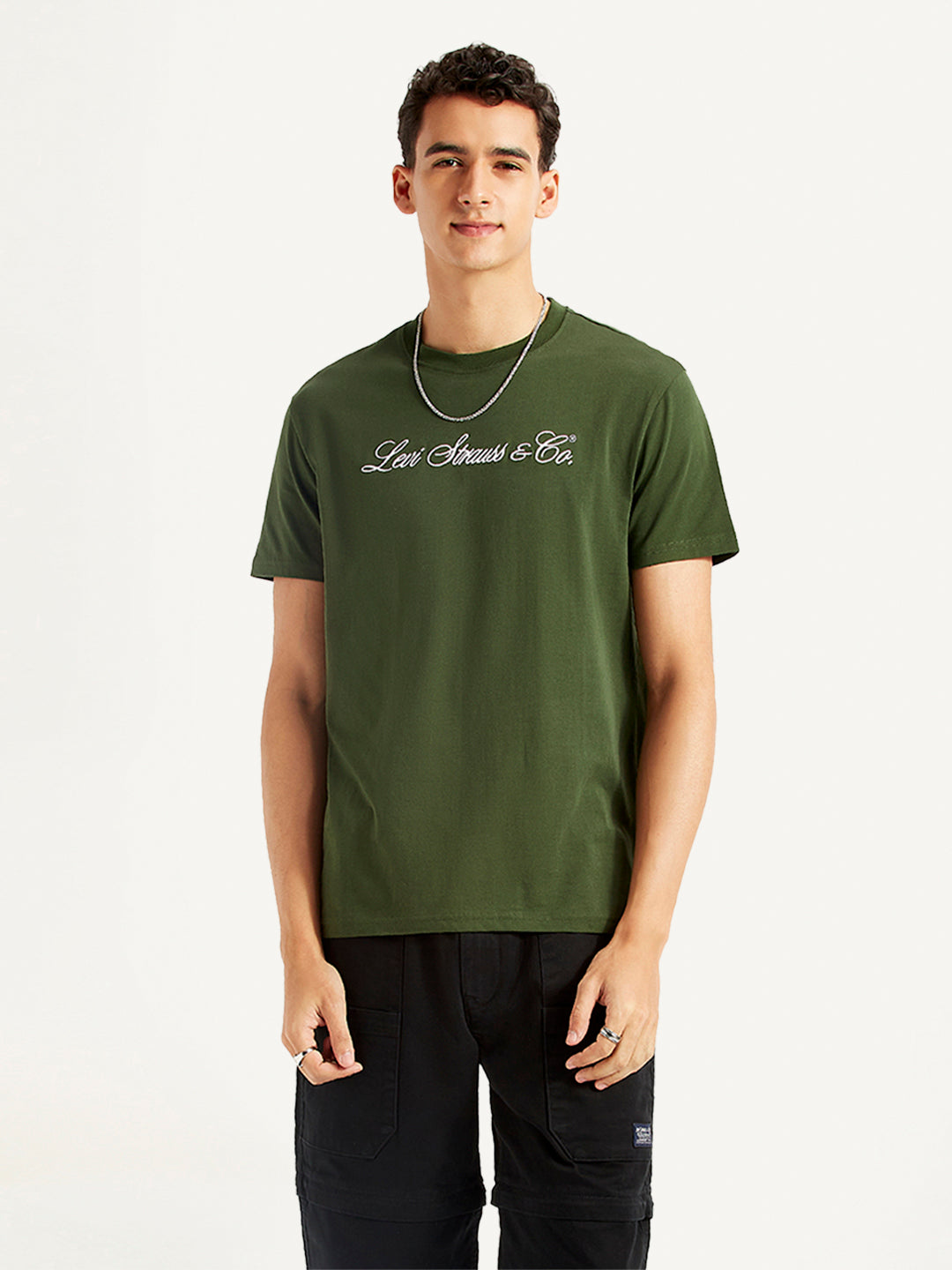 Men's Typographic Print Slim Fit T-shirt - Styleshot View