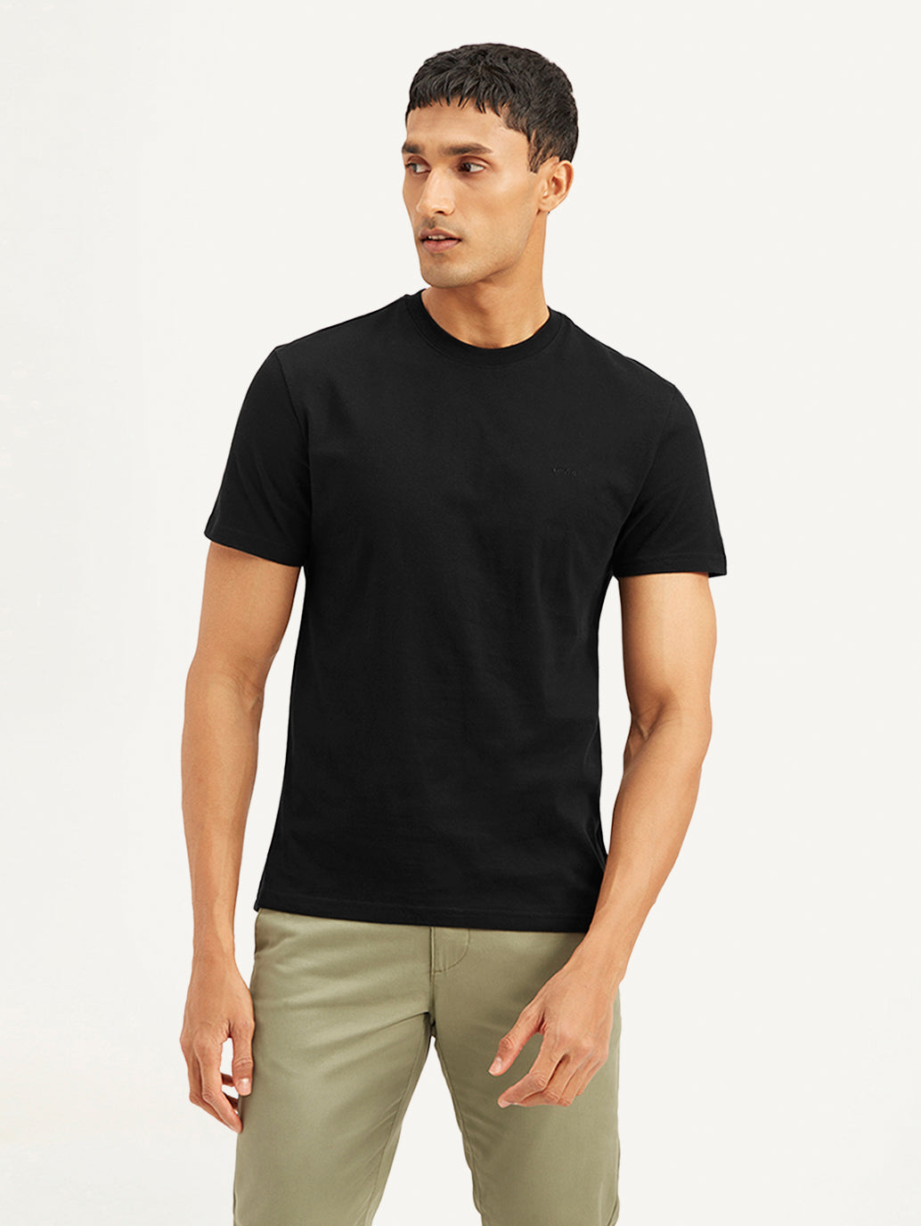 Men's Solid Slim Fit T-shirt - Front View