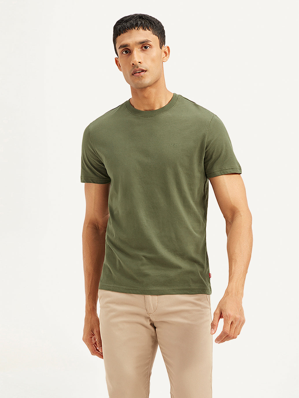 Men's Solid Slim Fit T-shirt - Front View