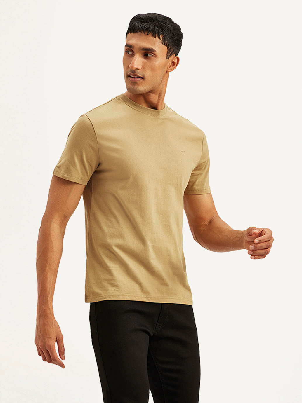 Men's Solid Slim Fit T-shirt - Side View