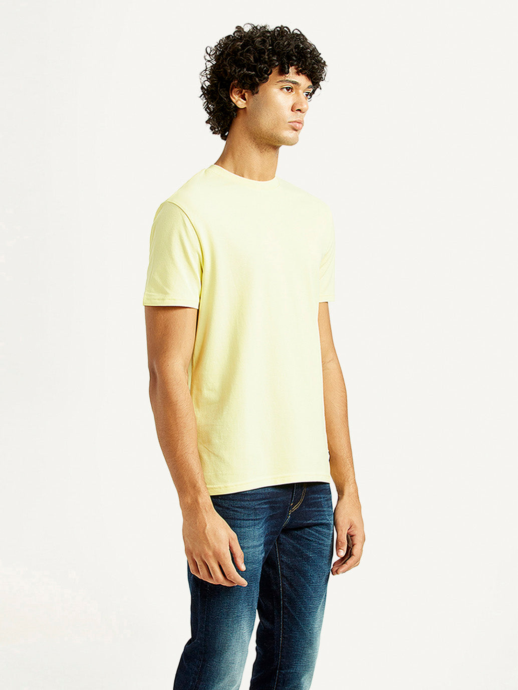 Men's Solid Slim Fit T-Shirt - Side View