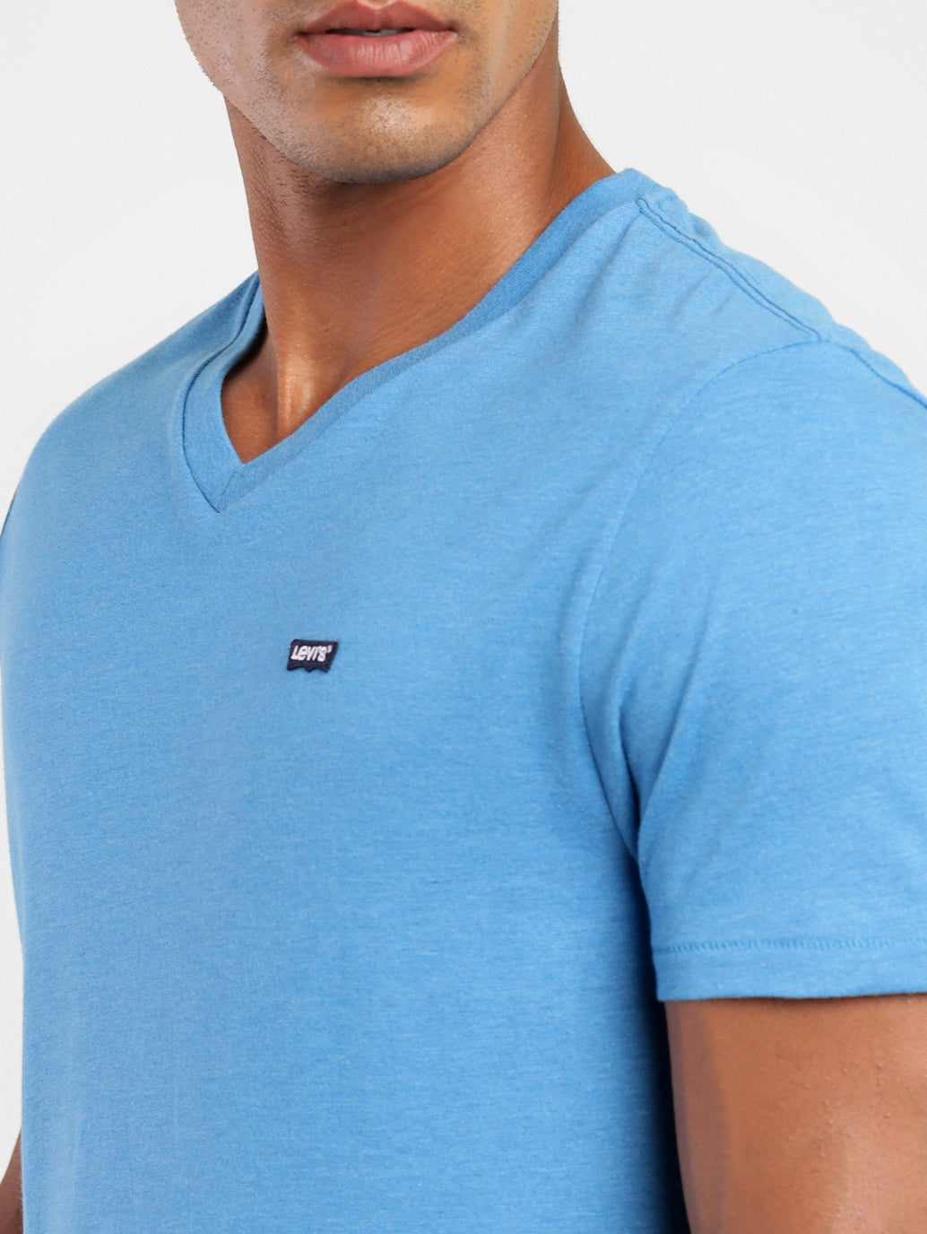 Men's Solid V Neck T-shirt Blue - fb3a6fa6-9041-400f-909f-cd55bd220ab9 View