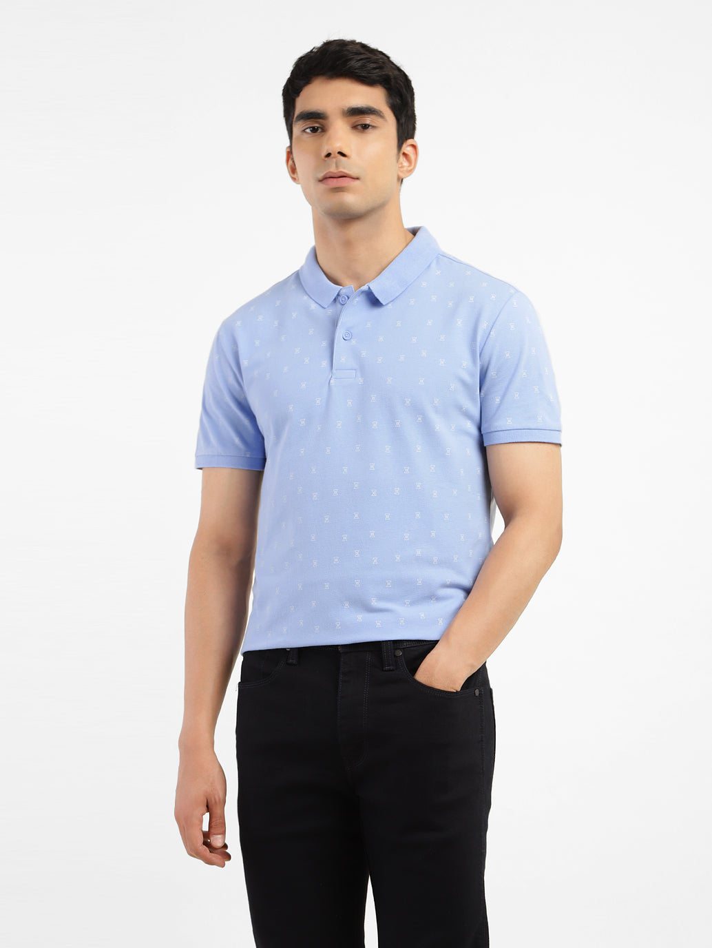 Men's Geometric Print Polo T-shirt - 0488fd12-3d45-4602-a5eb-ad90ff0507e9 View