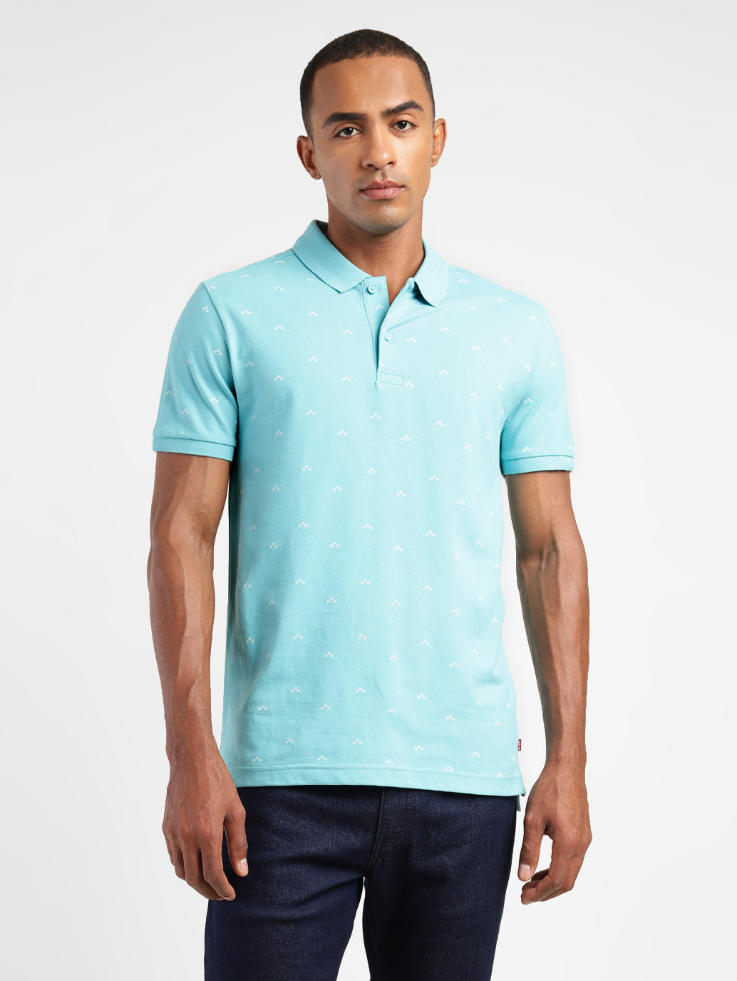 Men's Geometric Print Polo T-shirt - 942bf60a-71dd-430a-9811-3accadb9e08f View