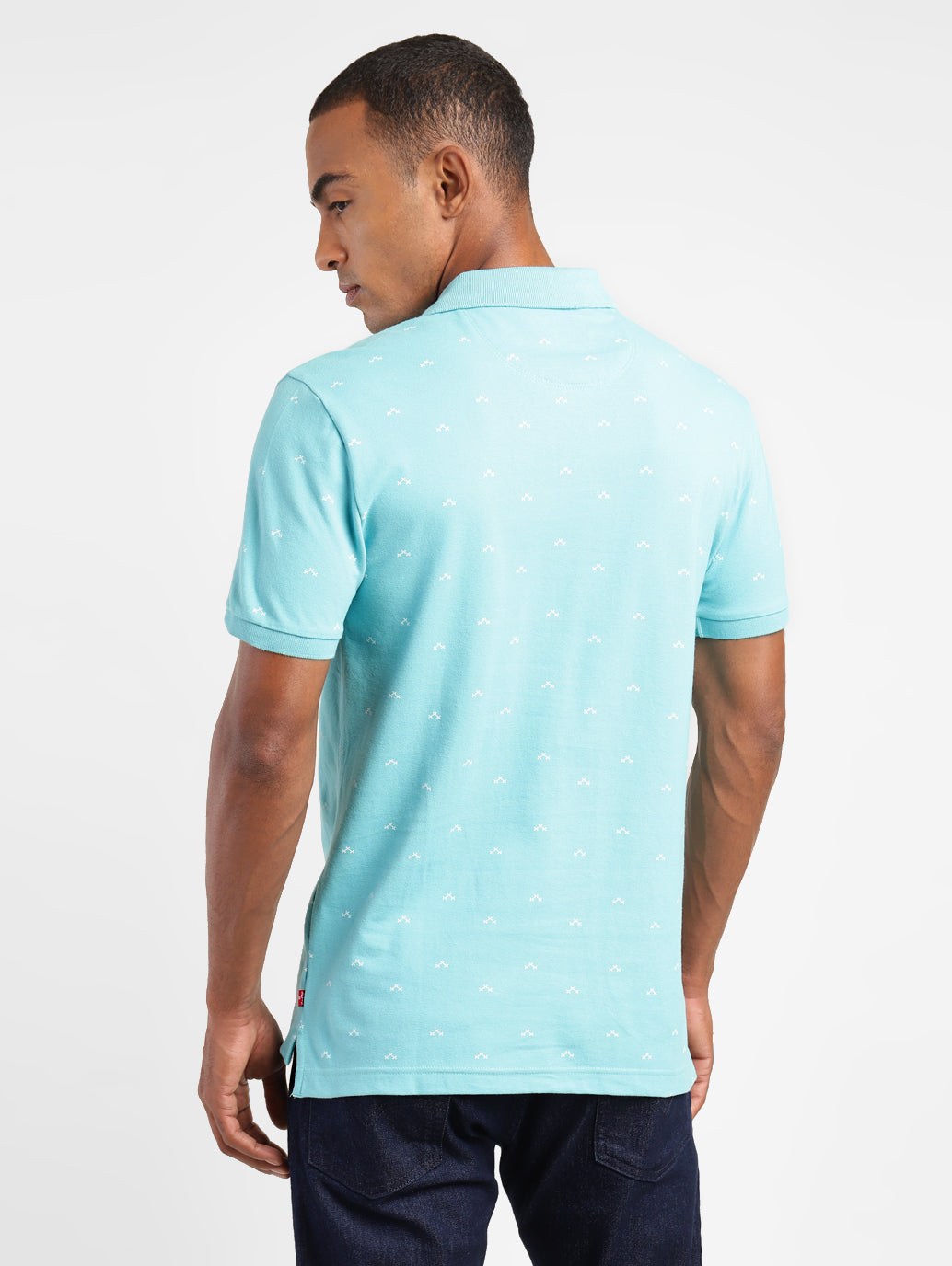 Men's Geometric Print Polo T-shirt - 0251b2bf-e253-4686-873c-f416c9532644 View