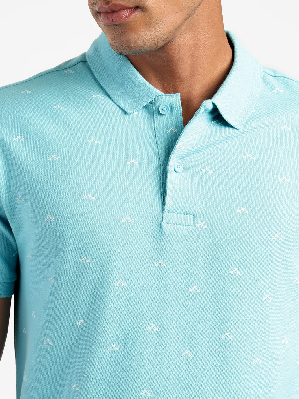 Men's Geometric Print Polo T-shirt - 0dcfae79-7cee-46b8-8fcc-be8dc14740ba View