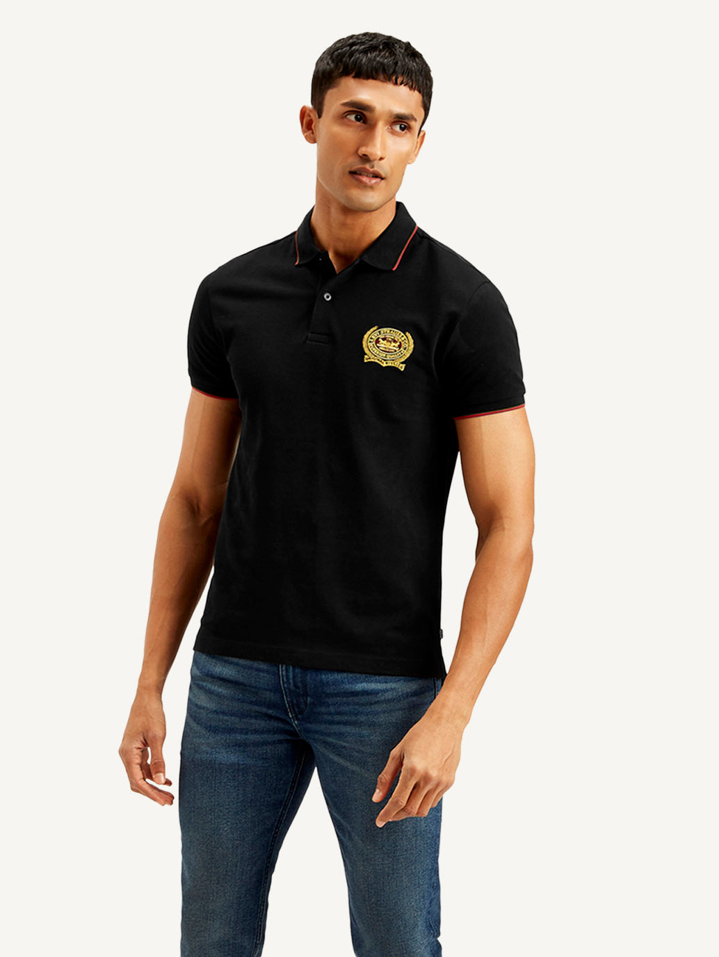 Men's Solid Slim Fit Polo T-shirt - Styleshot View