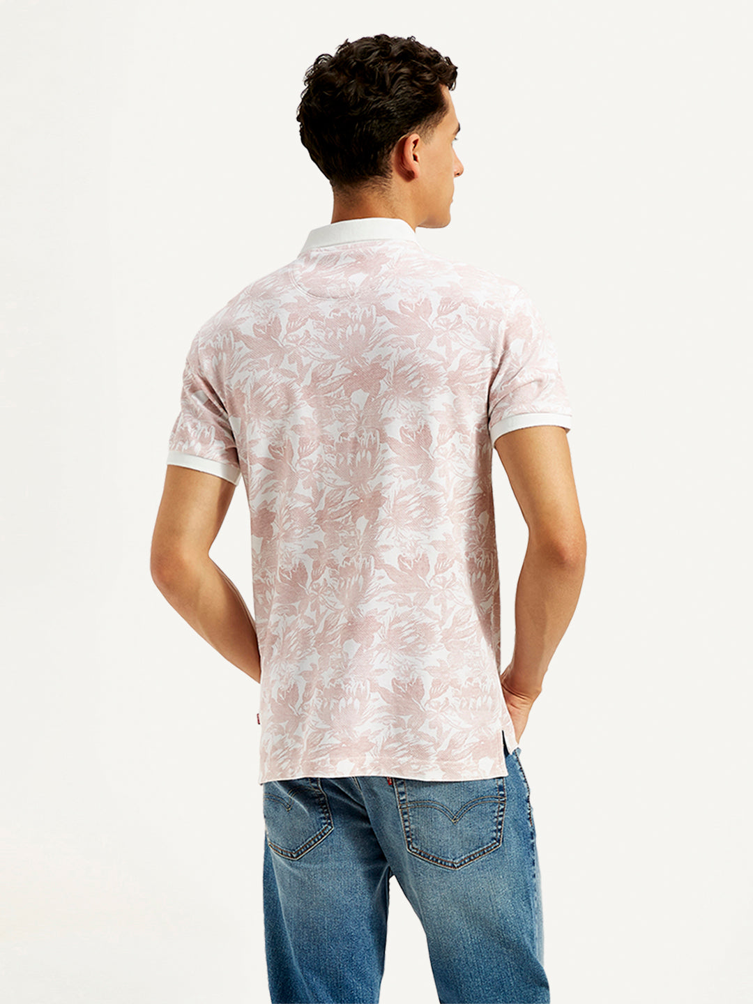 Men's Floral Print Slim Fit Polo T-Shirt - 20 View