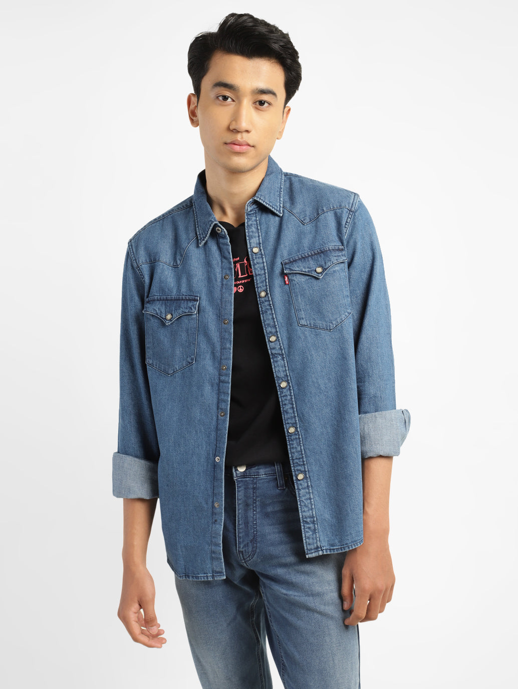 Men's Solid Slim Fit Shirt - 4b0f60bb-f68c-4d85-b6de-521f2aff3279 View