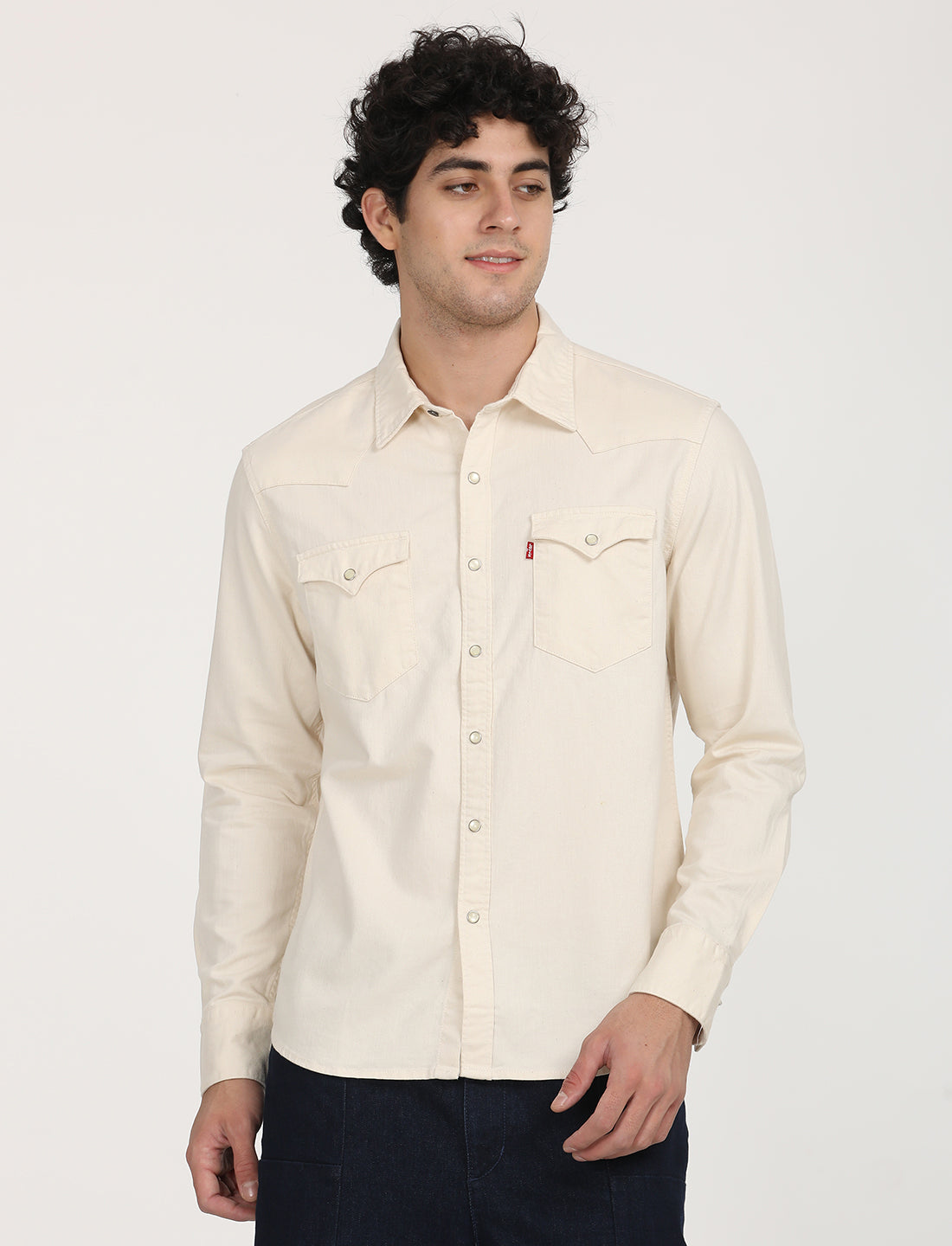 Men's Solid Slim Fit Shirt - Front View