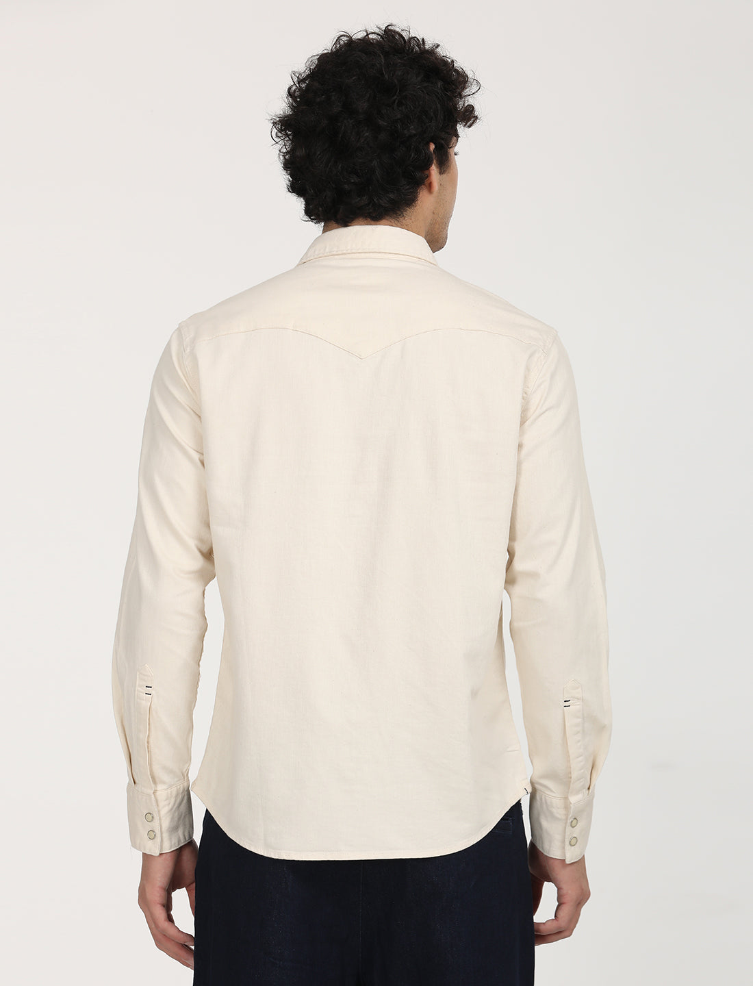 Men's Solid Slim Fit Shirt - Back View